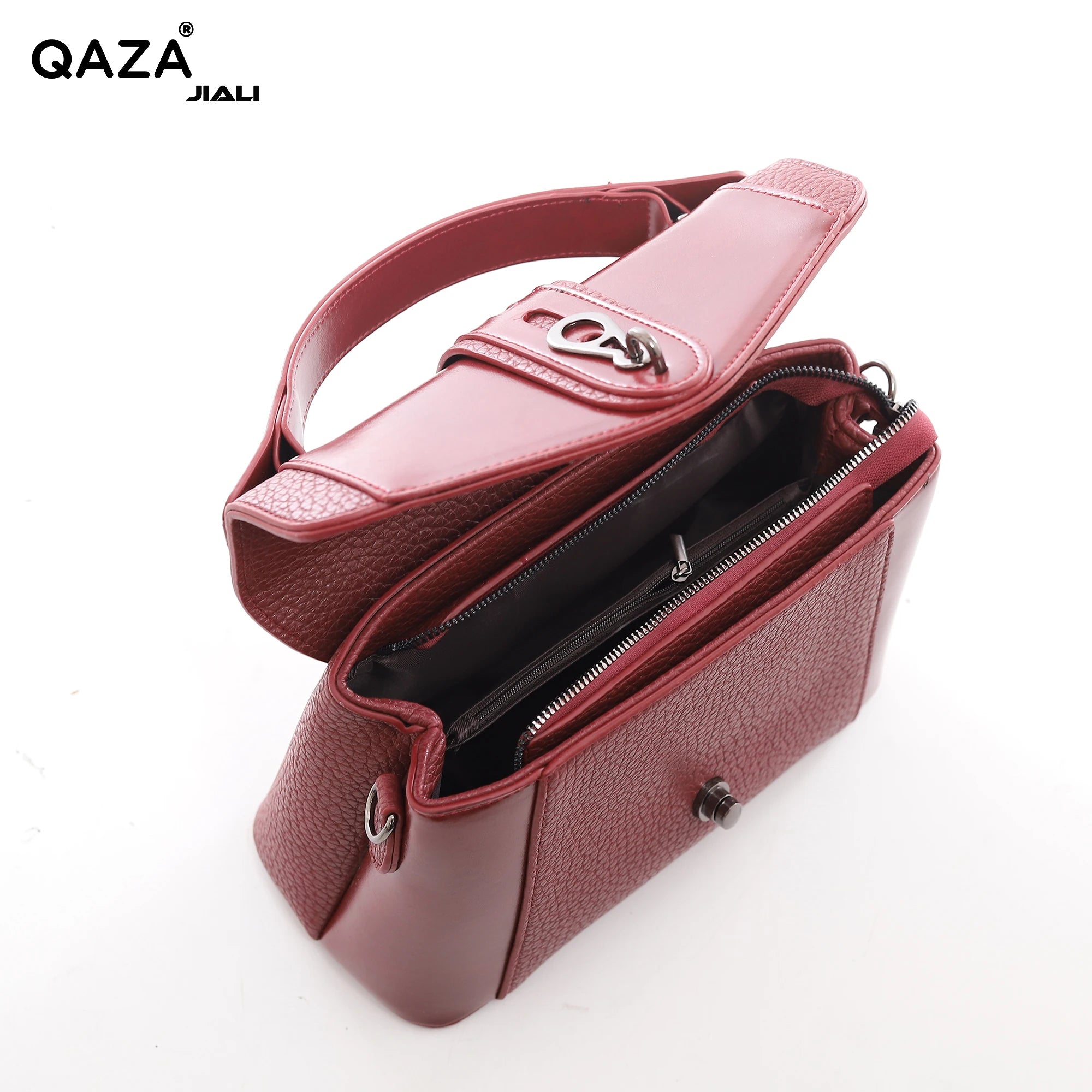 QAZA LD5061 Women PU Leather Alligator Pattern Tote Bag Set