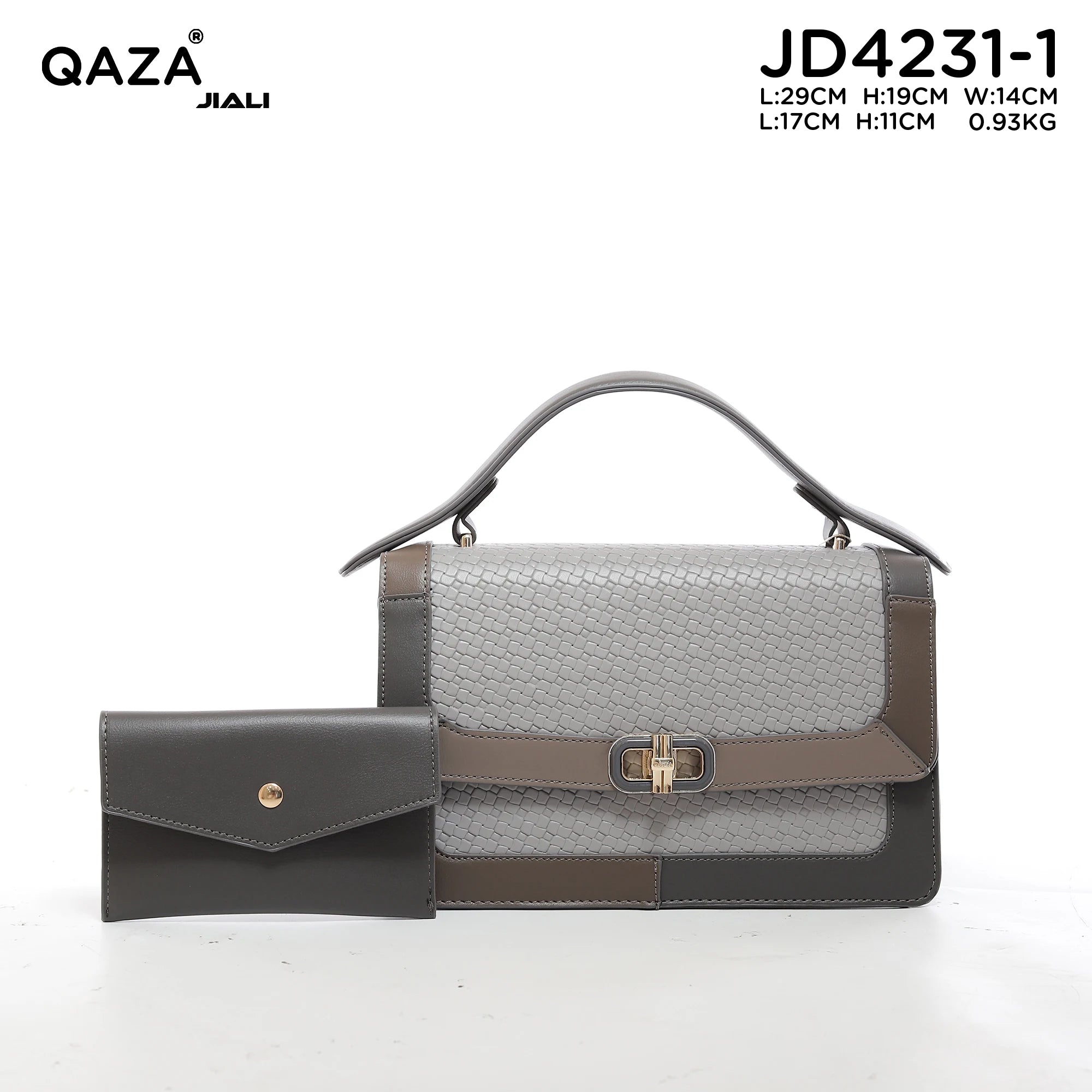 QAZA Women PU Leather Waterproof Large Capacity Flap Tote Shoulder Handbag