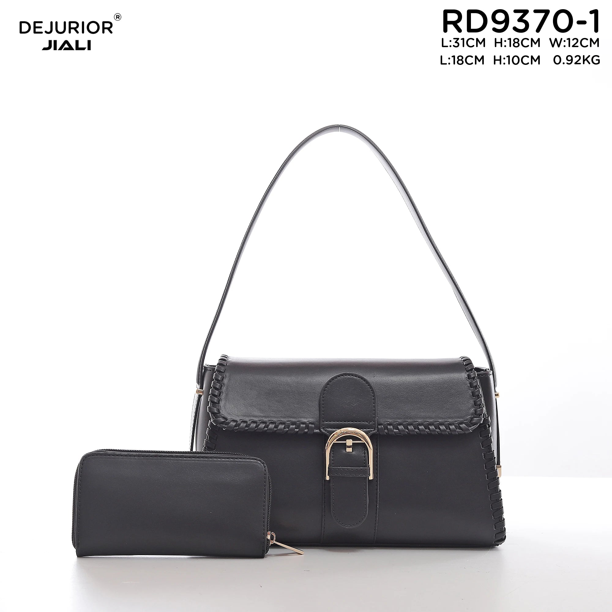 Women PU Leather Retro Buckle Shoulder Handbag Set