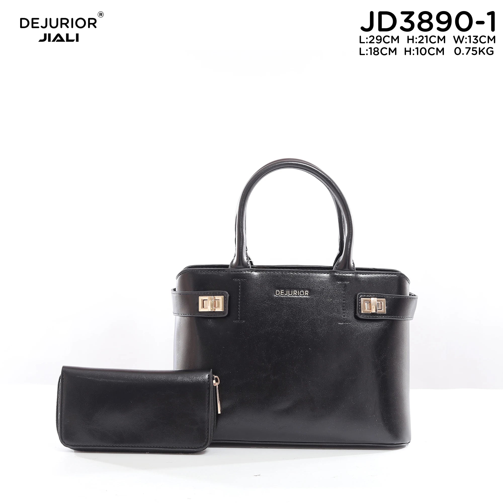 DEJURIOR JD3890-1 女士PU皮革锁扣单肩包 防水医生包 复古花纹
