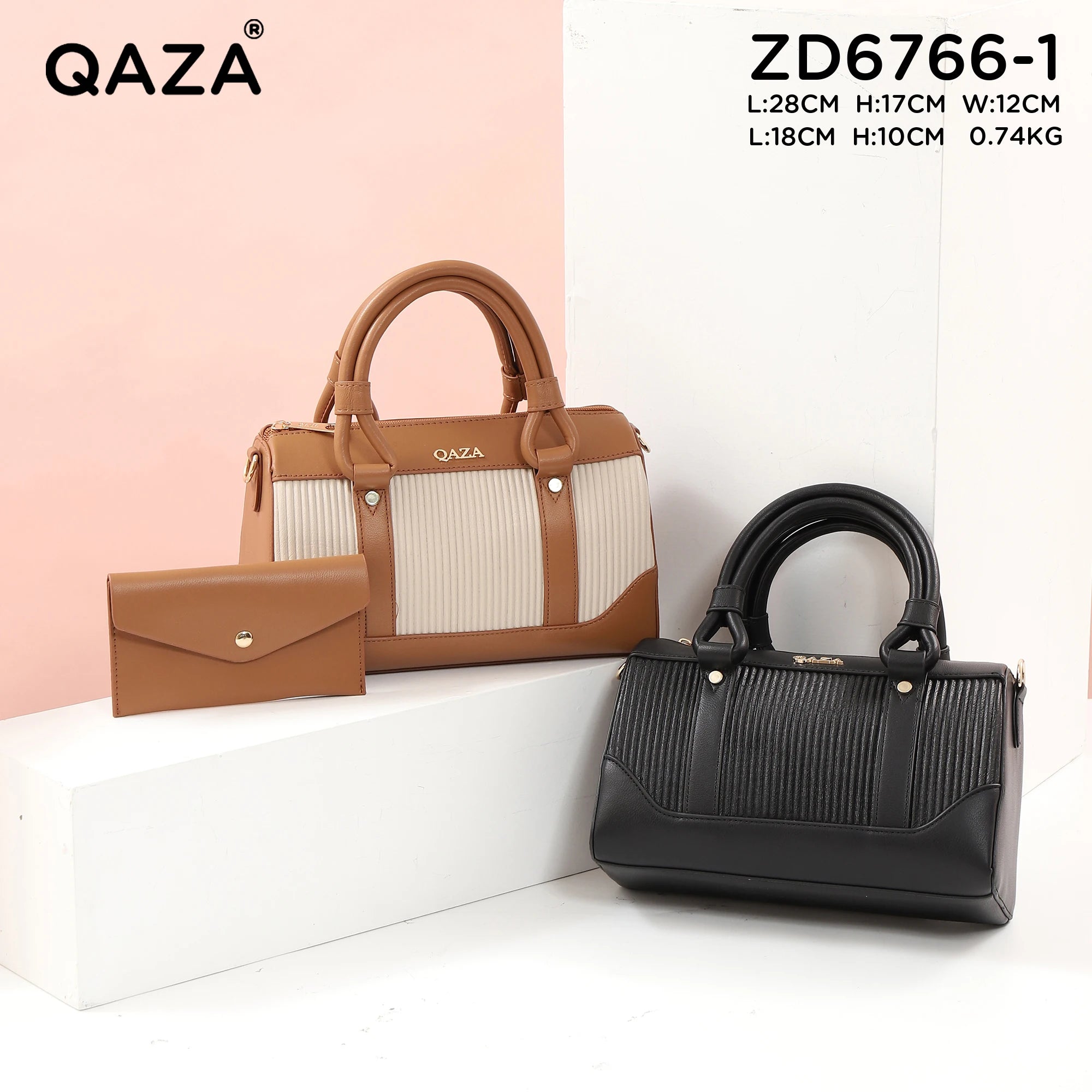 QAZA ZD6766-1 Women PU Leather Saddle Crossbody Shoulder Handbag