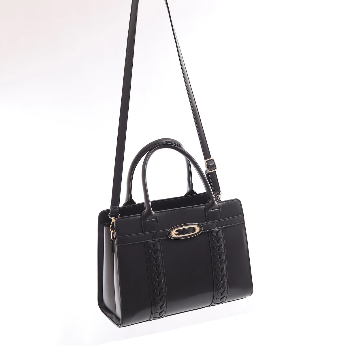 QAZA Women PU Leather 3-in-1 Large Capacity Tote Shoulder Handbag Set