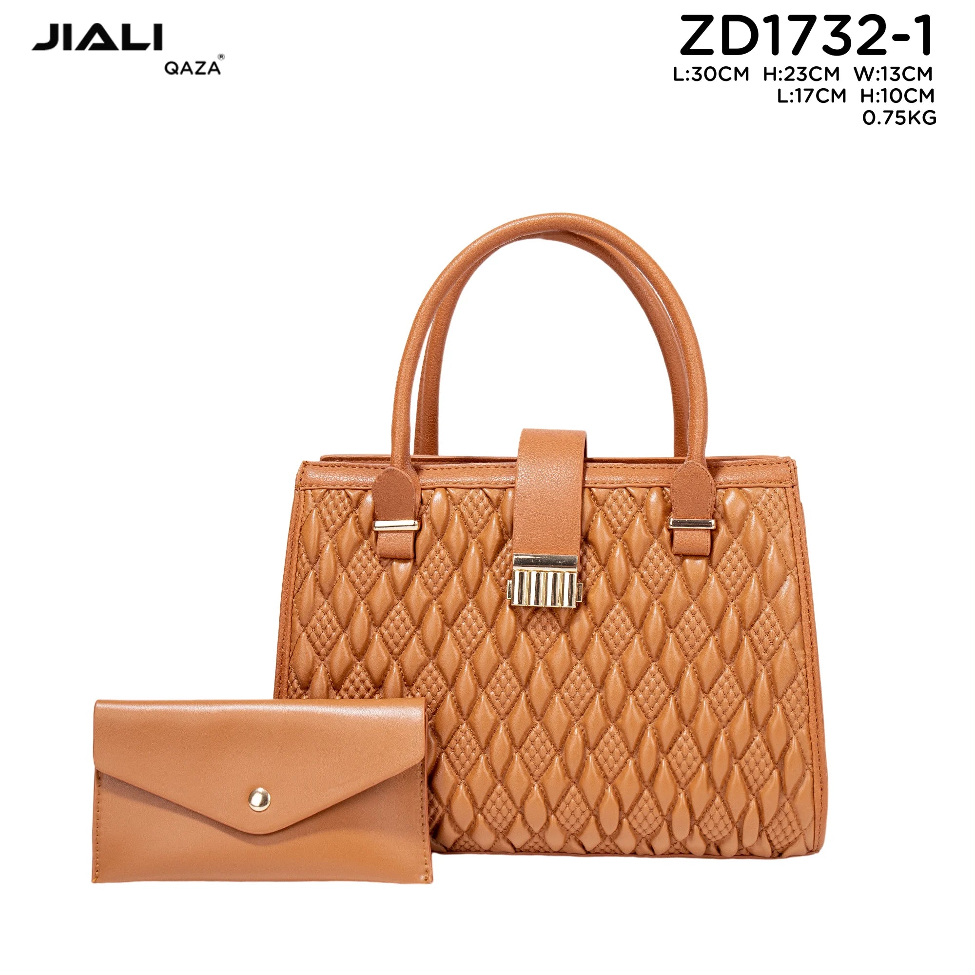 QAZA ZD1732-1 Women PU Leather Lichee Pattern Crossbody Handbag