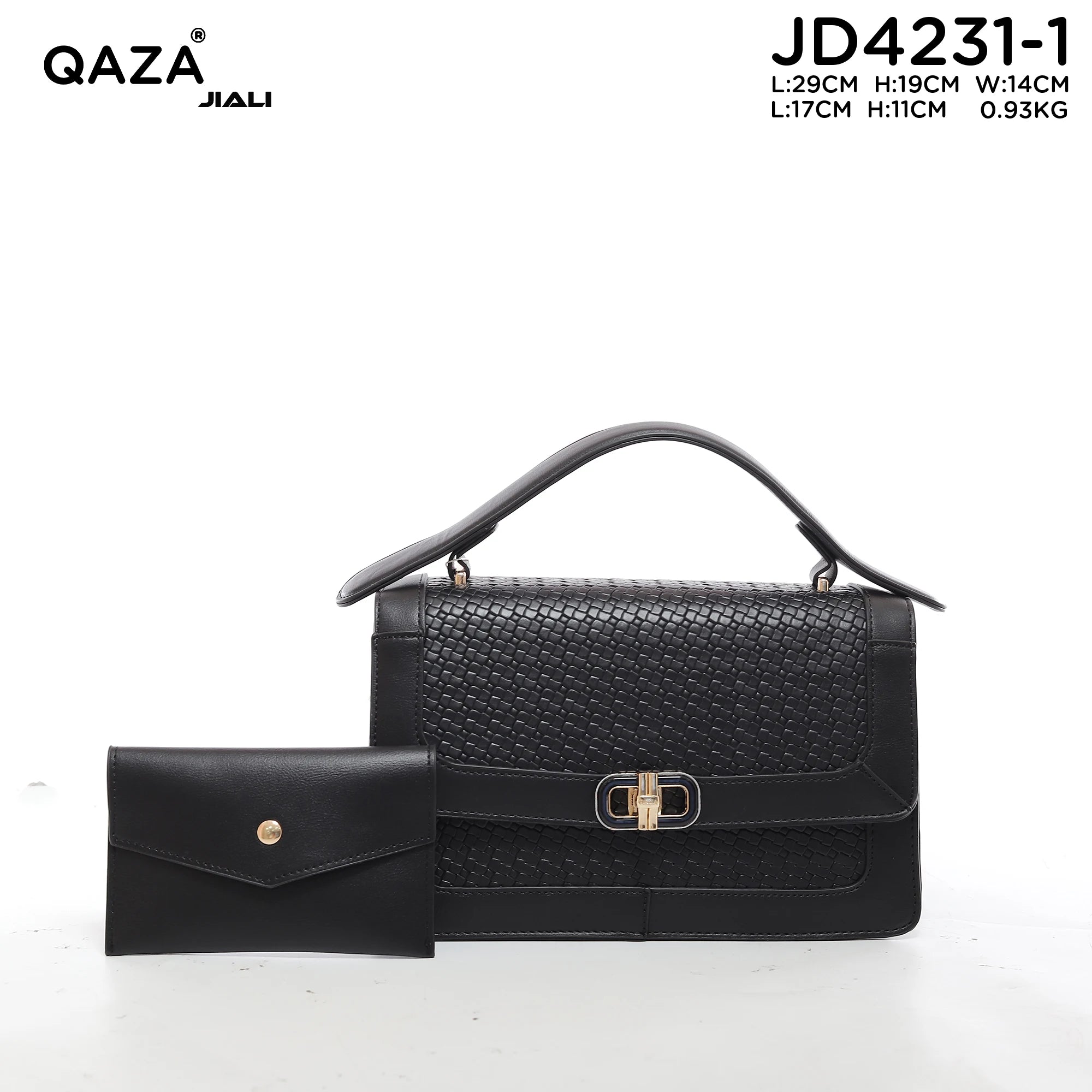 QAZA Women PU Leather Waterproof Large Capacity Flap Tote Shoulder Handbag