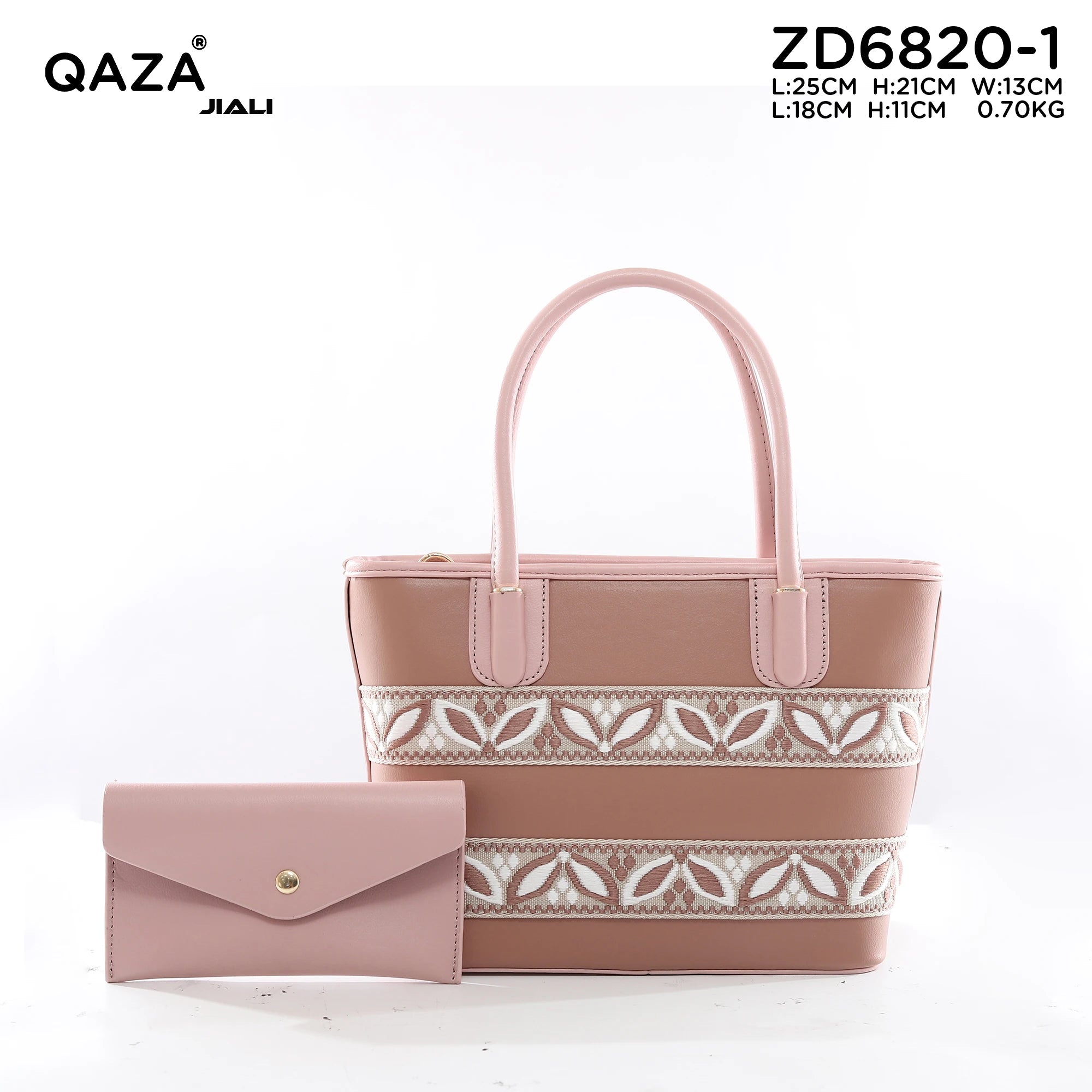 QAZA Women PU Leather Waterproof Large Capacity Zipper Tote Handbag