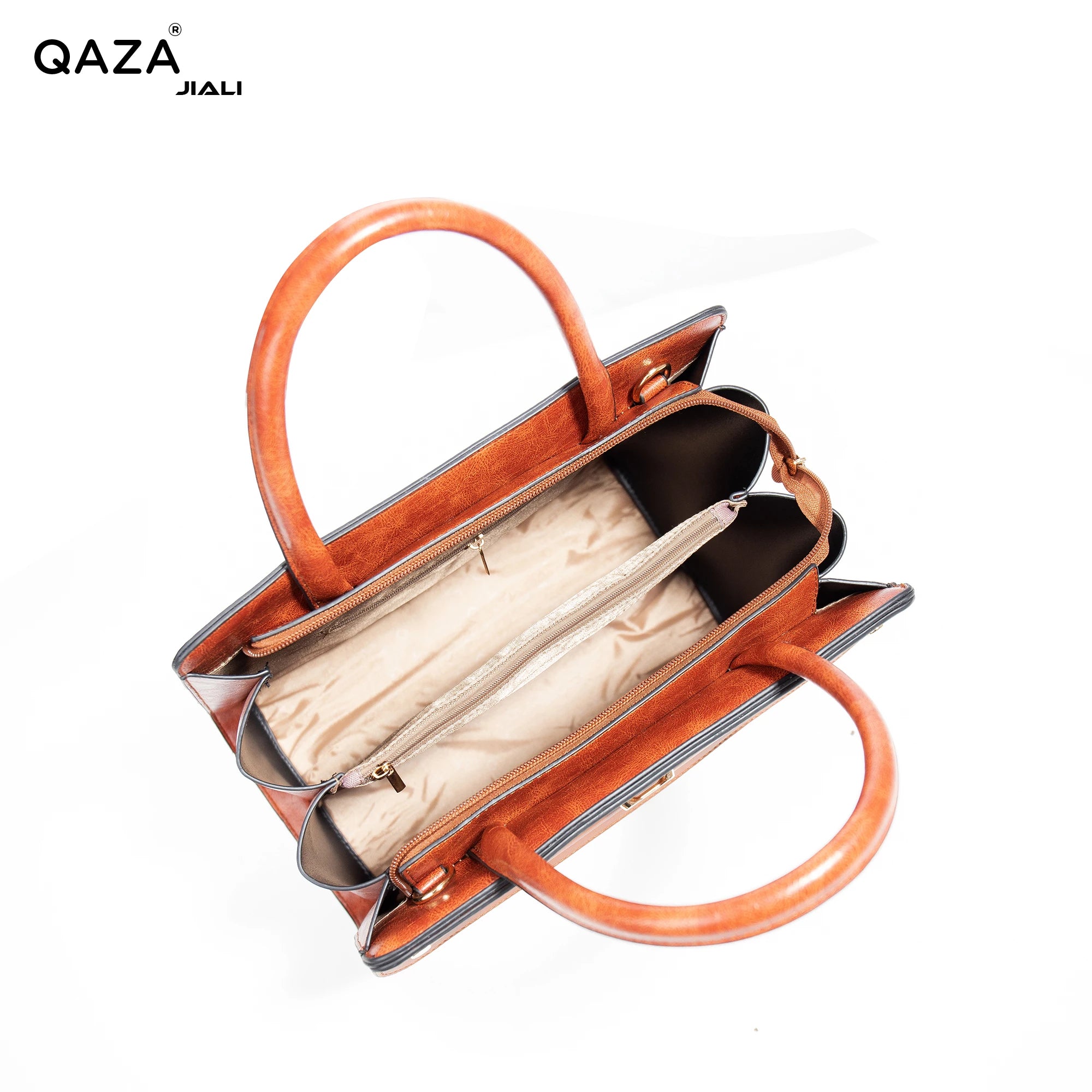 QAZA TR0730 Women PU Leather Crocodile Marble Pattern Tote Bag Set