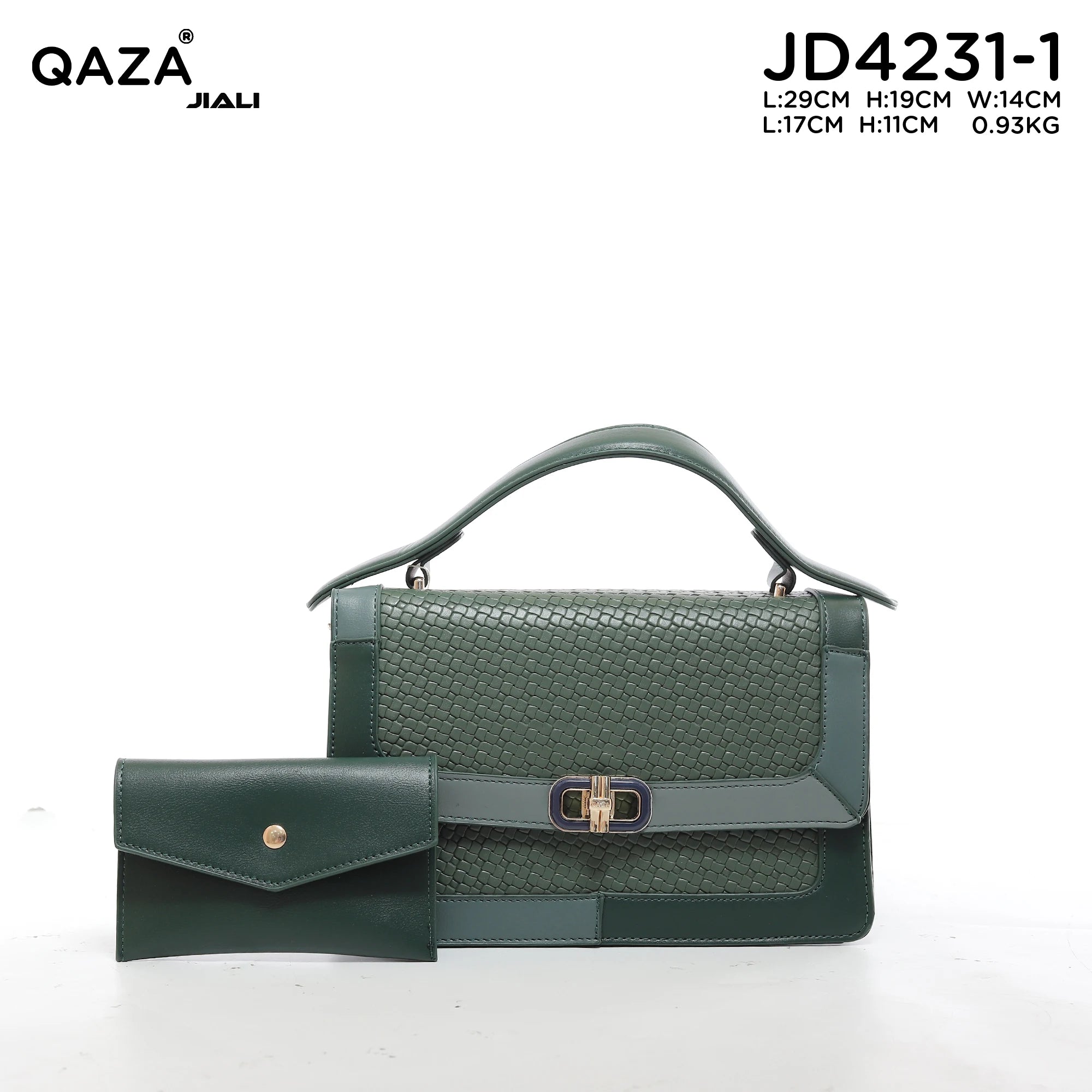 QAZA Women PU Leather Waterproof Large Capacity Flap Tote Shoulder Handbag