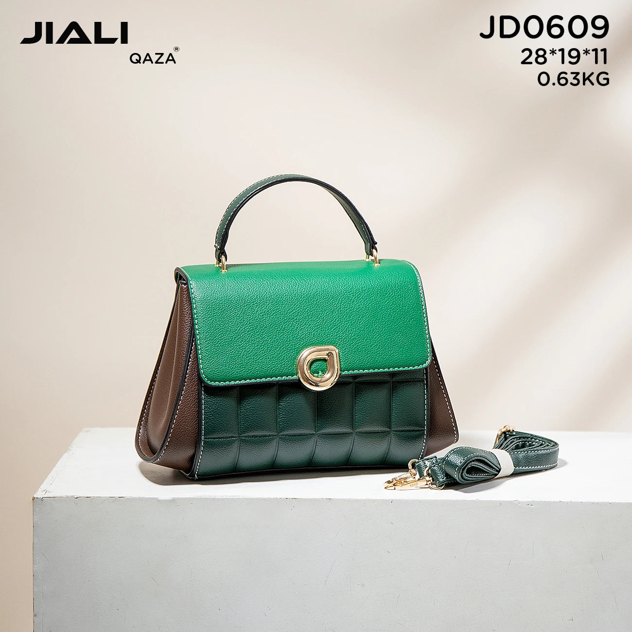 QAZA Women PU Leather Waterproof Flap Shoulder Handbag