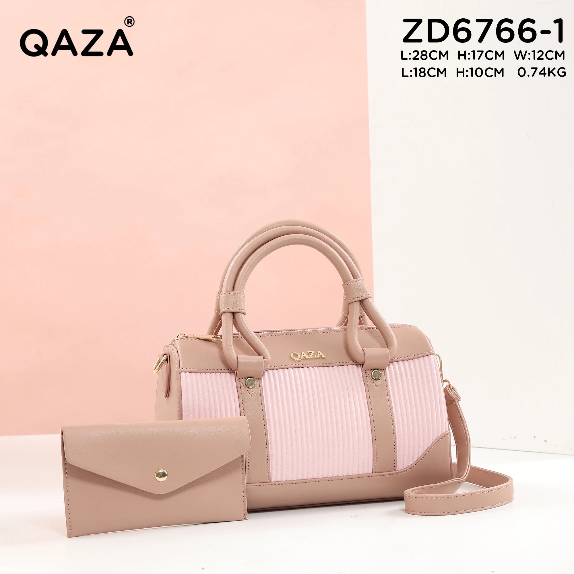 QAZA ZD6766-1 Women PU Leather Saddle Crossbody Shoulder Handbag