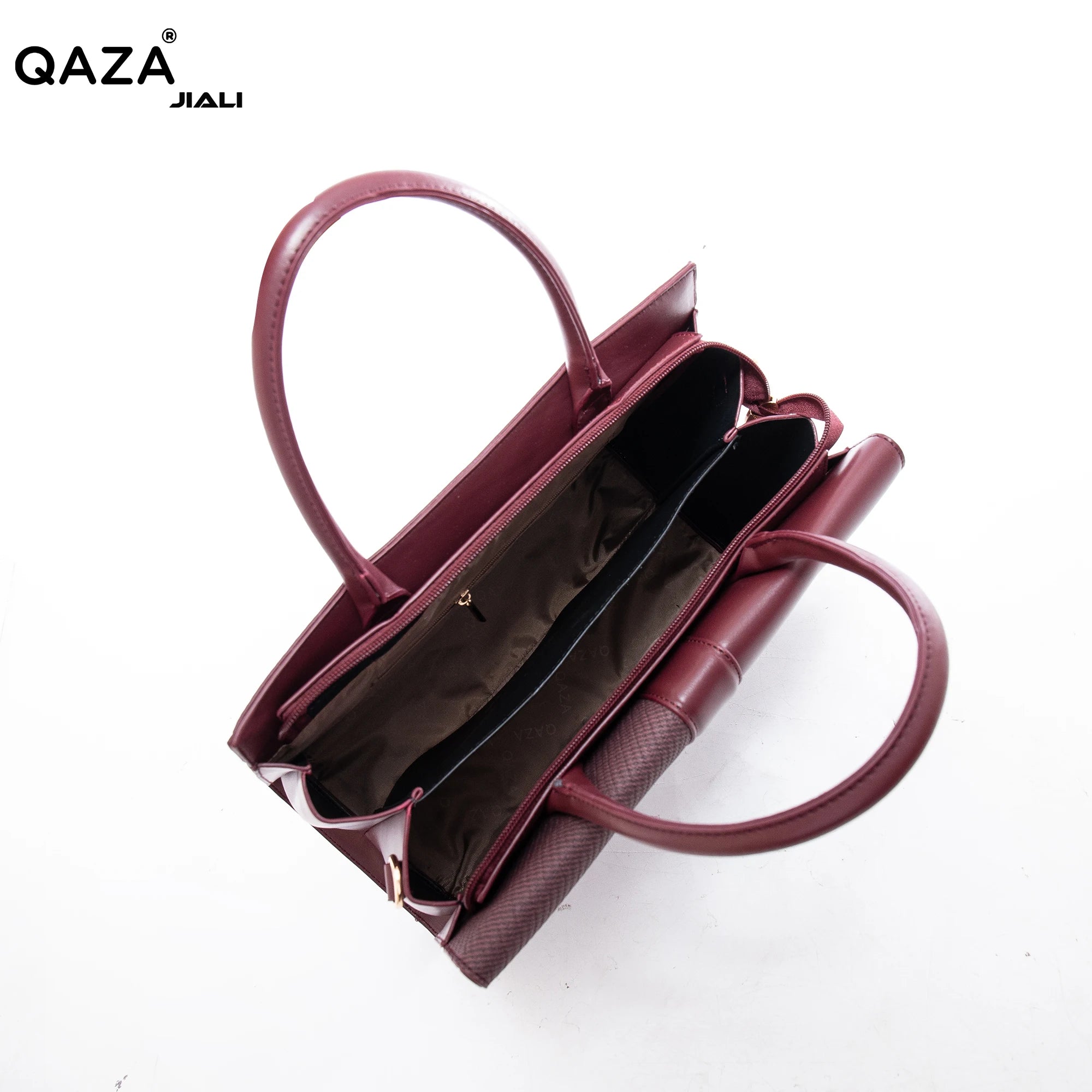 QAZA TR1567 Women PU Leather Crocodile Pattern Tote Bag Set