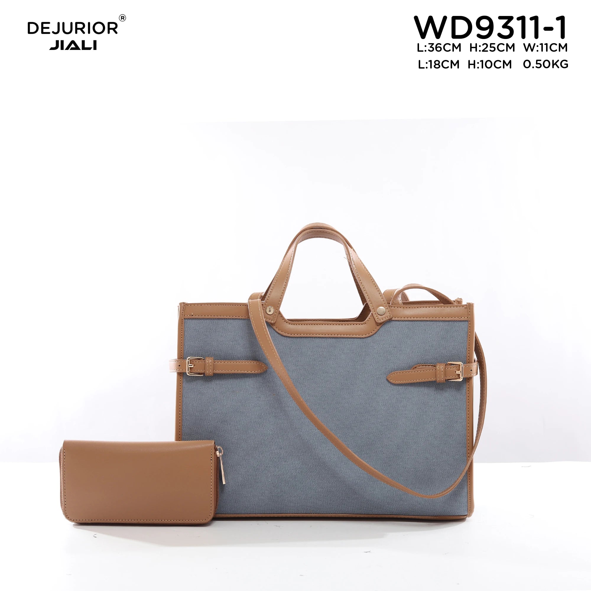 QAZA Women PU Leather 2-in-1 Quilted Tote Shoulder Handbag Set