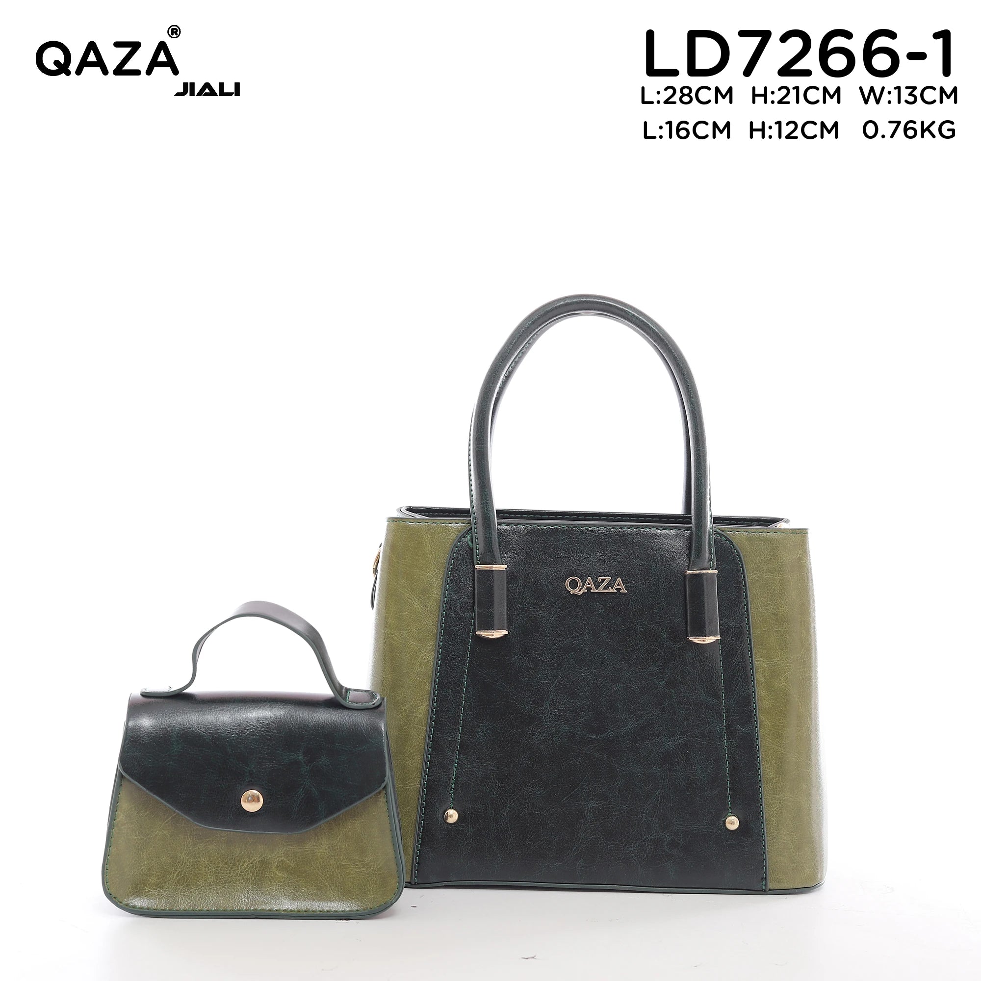 QAZA Women PU Leather Minimalist 3-in-1 Tote Shoulder Handbag Set