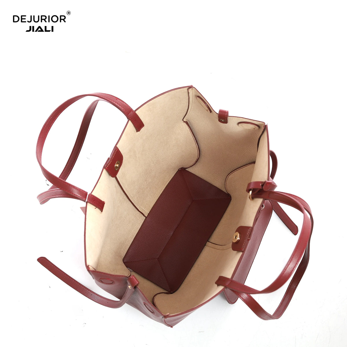 QAZA Women PU Leather Vintage Large Capacity Shoulder Tote Handbag