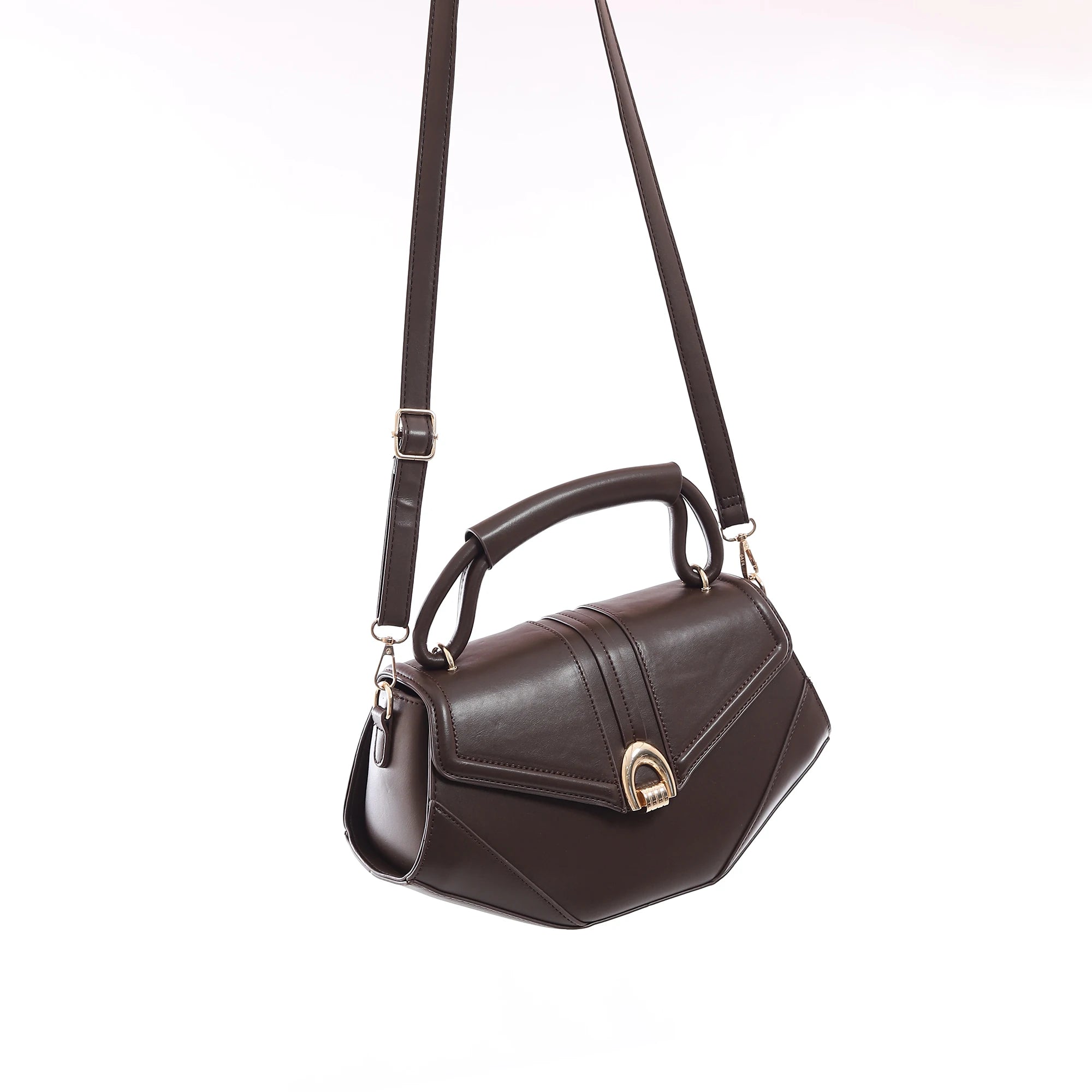 QAZA JD8538 Women PU Leather Saffiano Top Handle Crossbody Bag