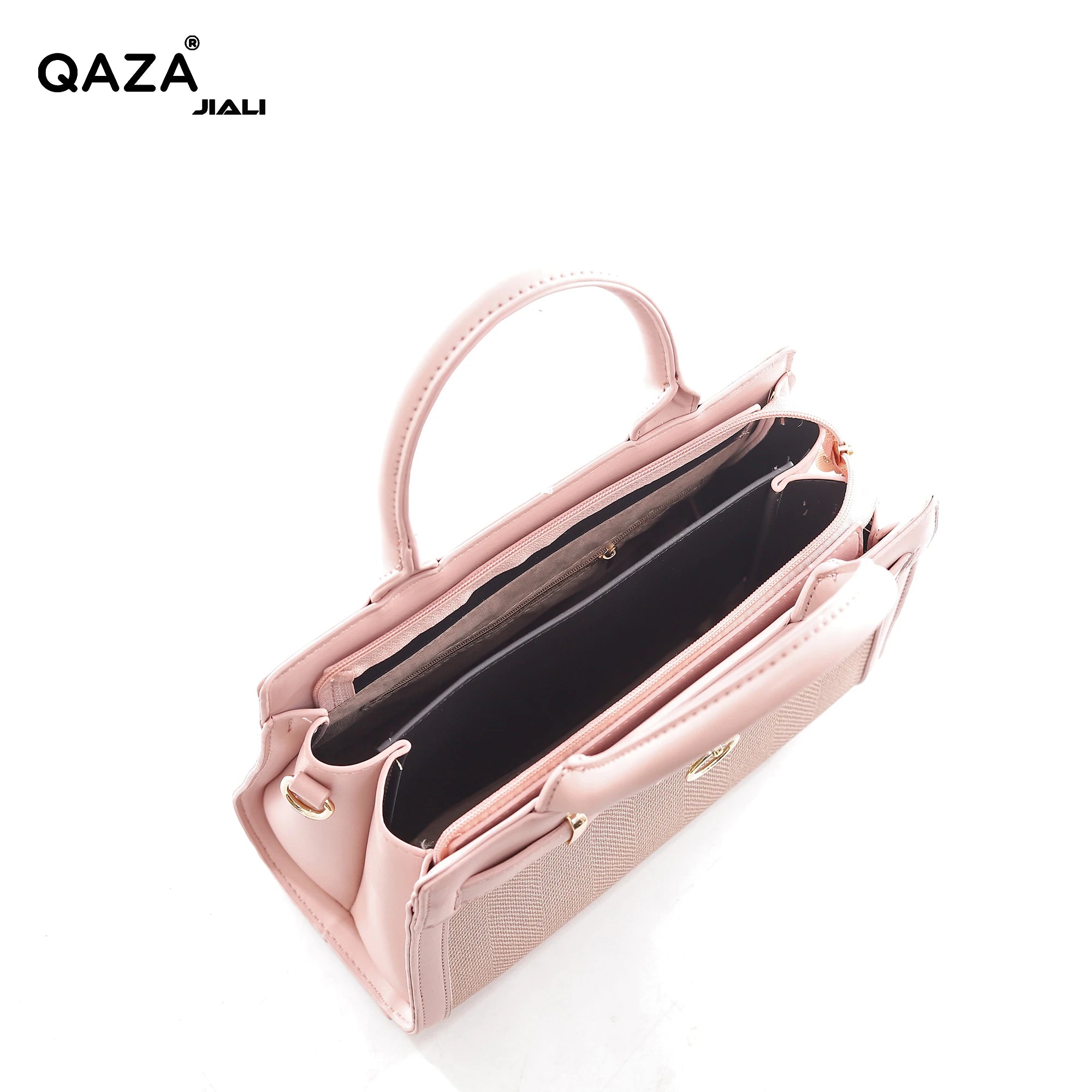 QAZA ED0538-1 Women PU Leather Herringbone Tote Handbag Set