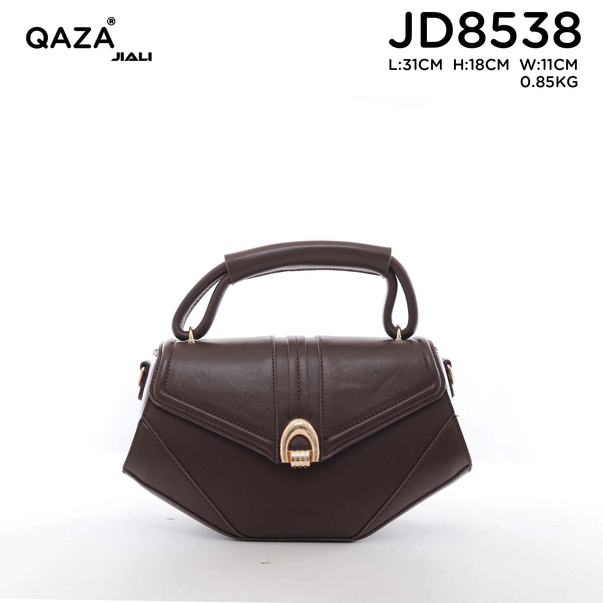 QAZA JD8538 Women PU Leather Saffiano Top Handle Crossbody Bag