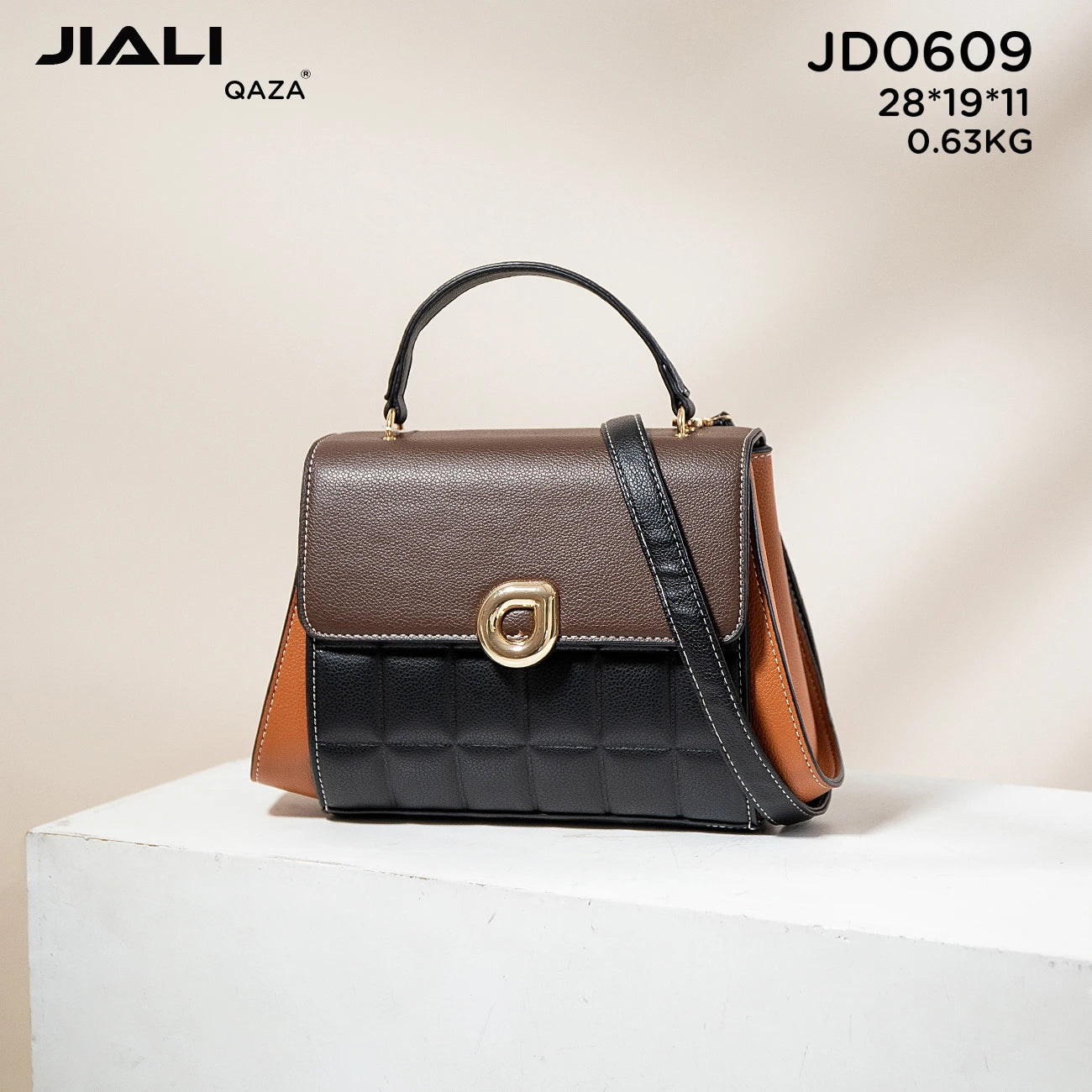 QAZA Women PU Leather Waterproof Flap Shoulder Handbag