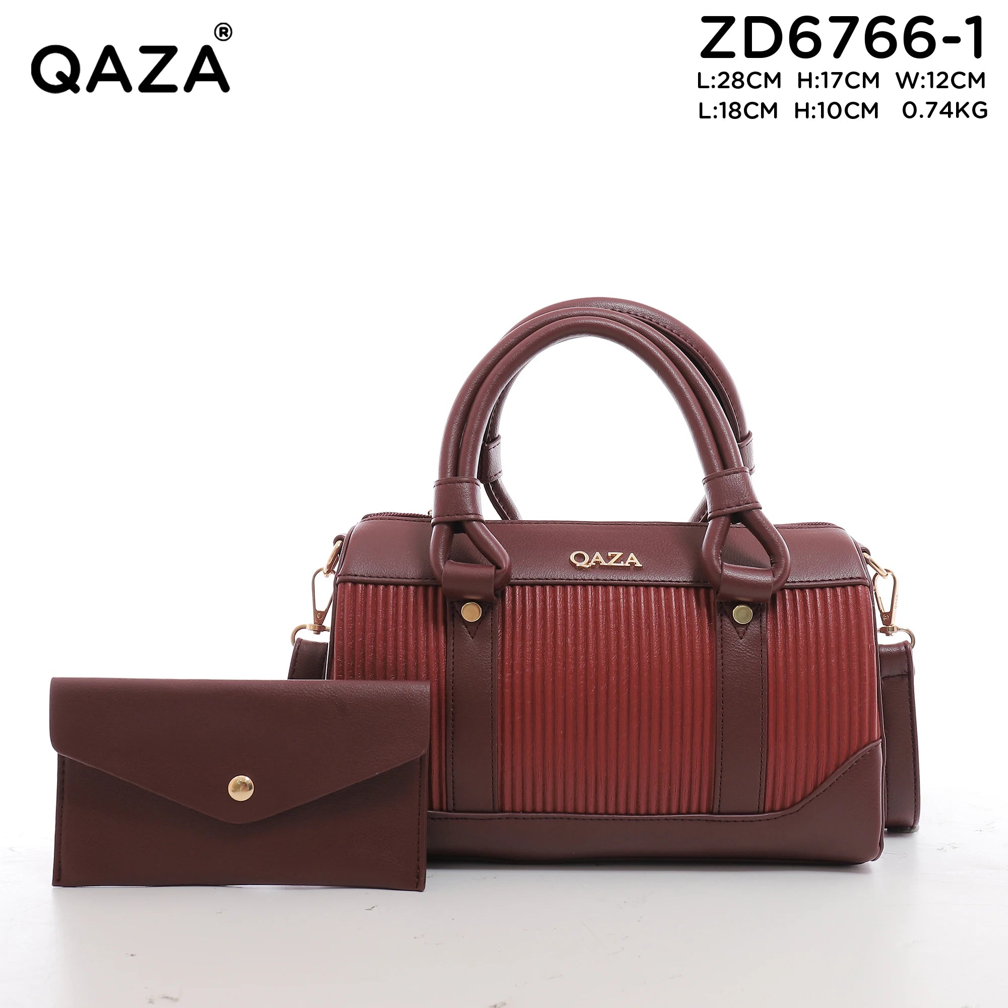 QAZA ZD6766-1 Women PU Leather Saddle Crossbody Shoulder Handbag