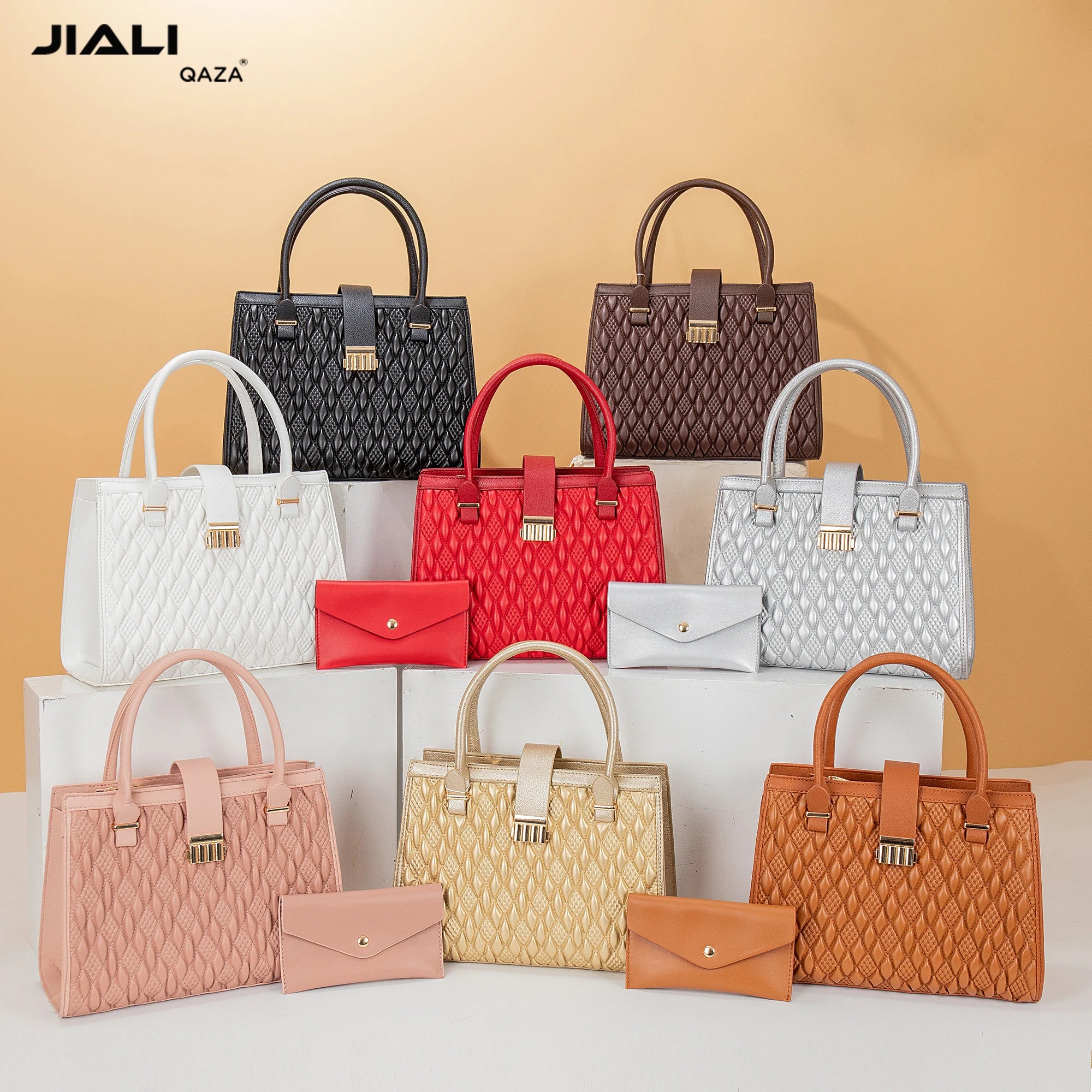 QAZA ZD1732-1 Women PU Leather Lichee Pattern Crossbody Handbag