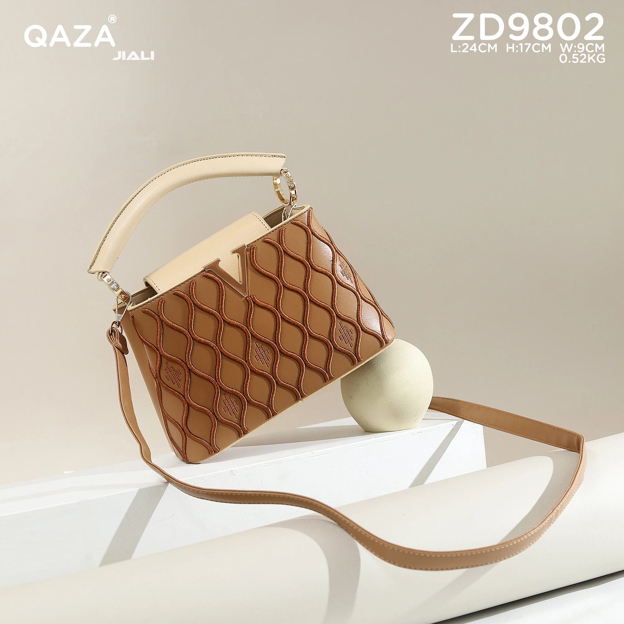 Women PU Leather V Buckle Small Square Crossbody Handbag