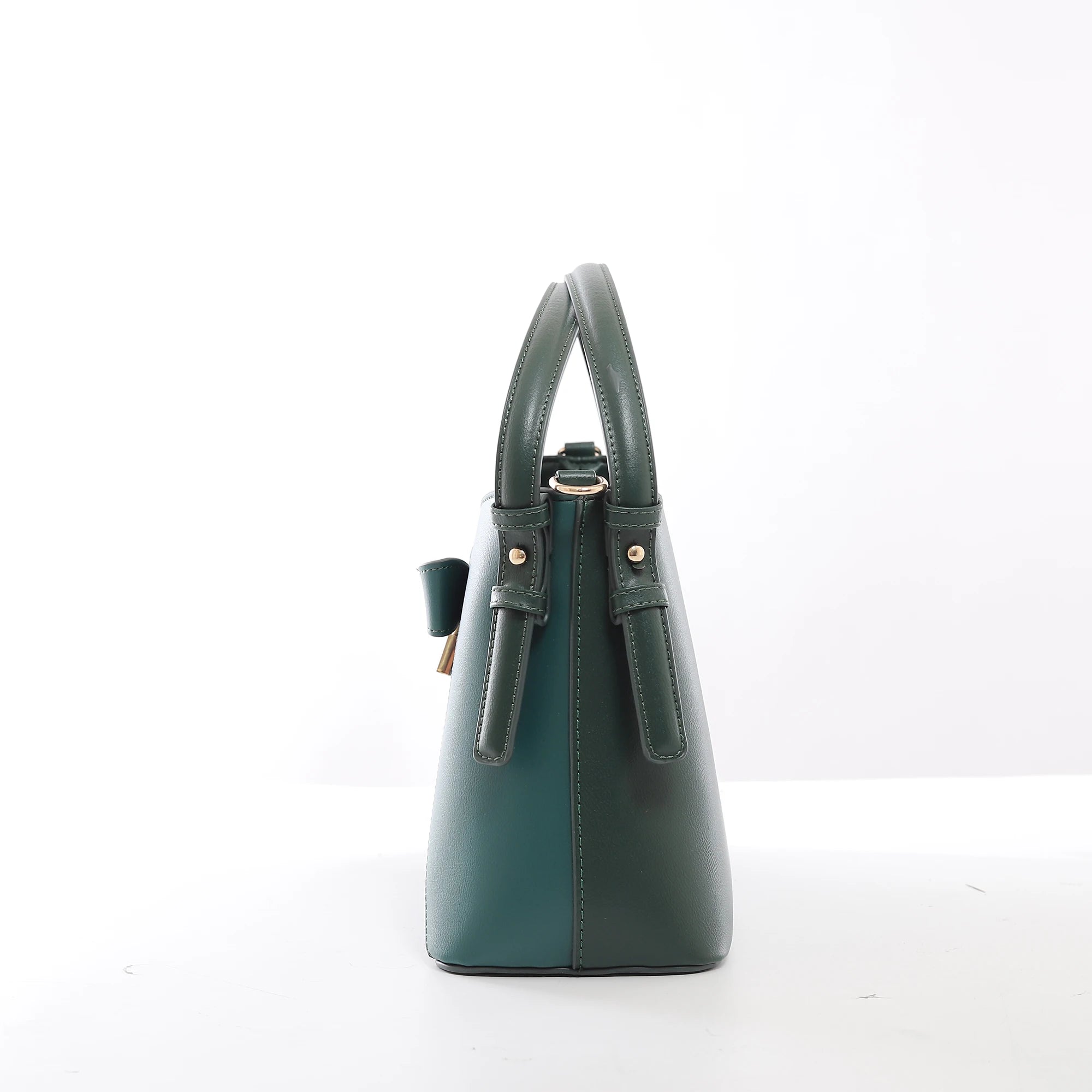 QAZA MD3264-1 Women PU Leather Contrast Splicing Top Handle Crossbody Bag Set