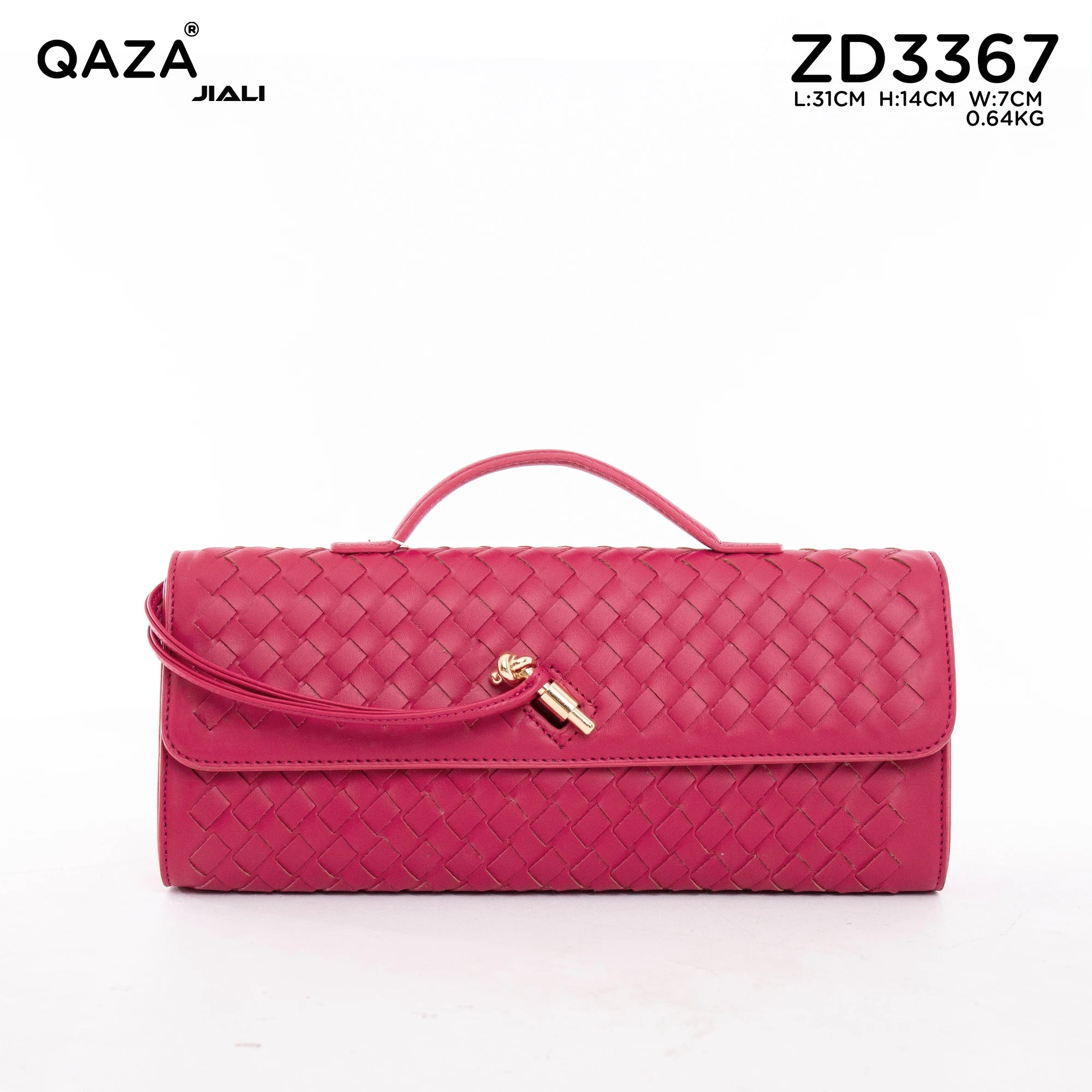 QAZA ZD3367 Women PU Leather Diamond Lattice Chain Shoulder Handbag