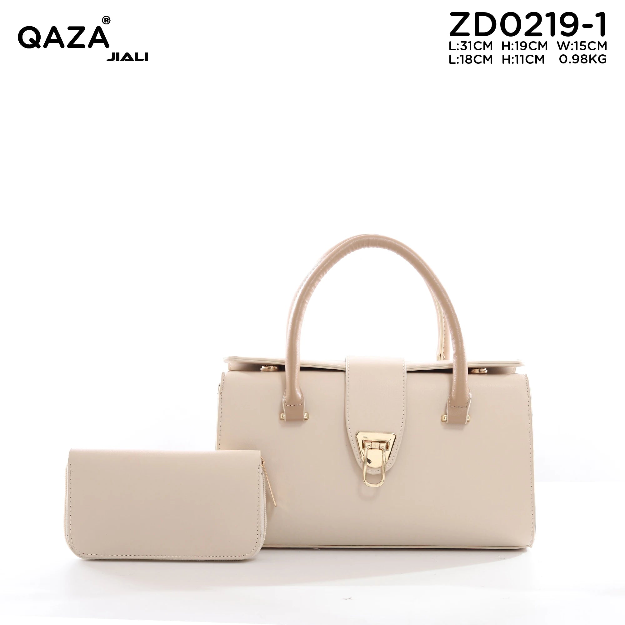 QAZA ZD0219-1 Women PU Leather Alligator Pattern Tote Bag Set
