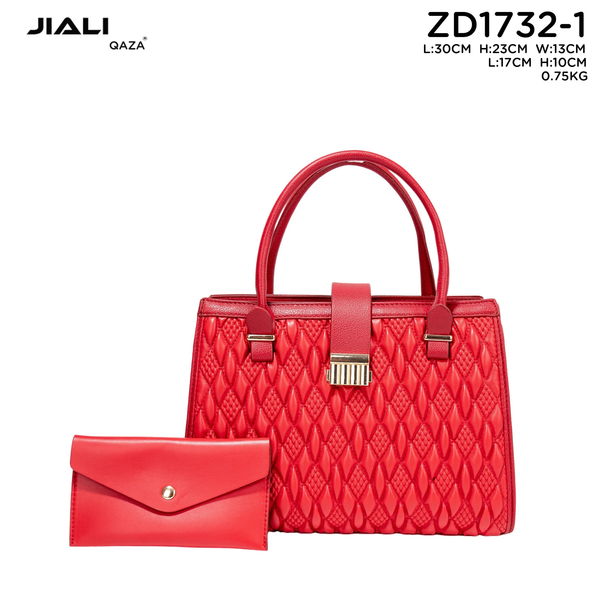 QAZA ZD1732-1 Women PU Leather Lichee Pattern Crossbody Handbag