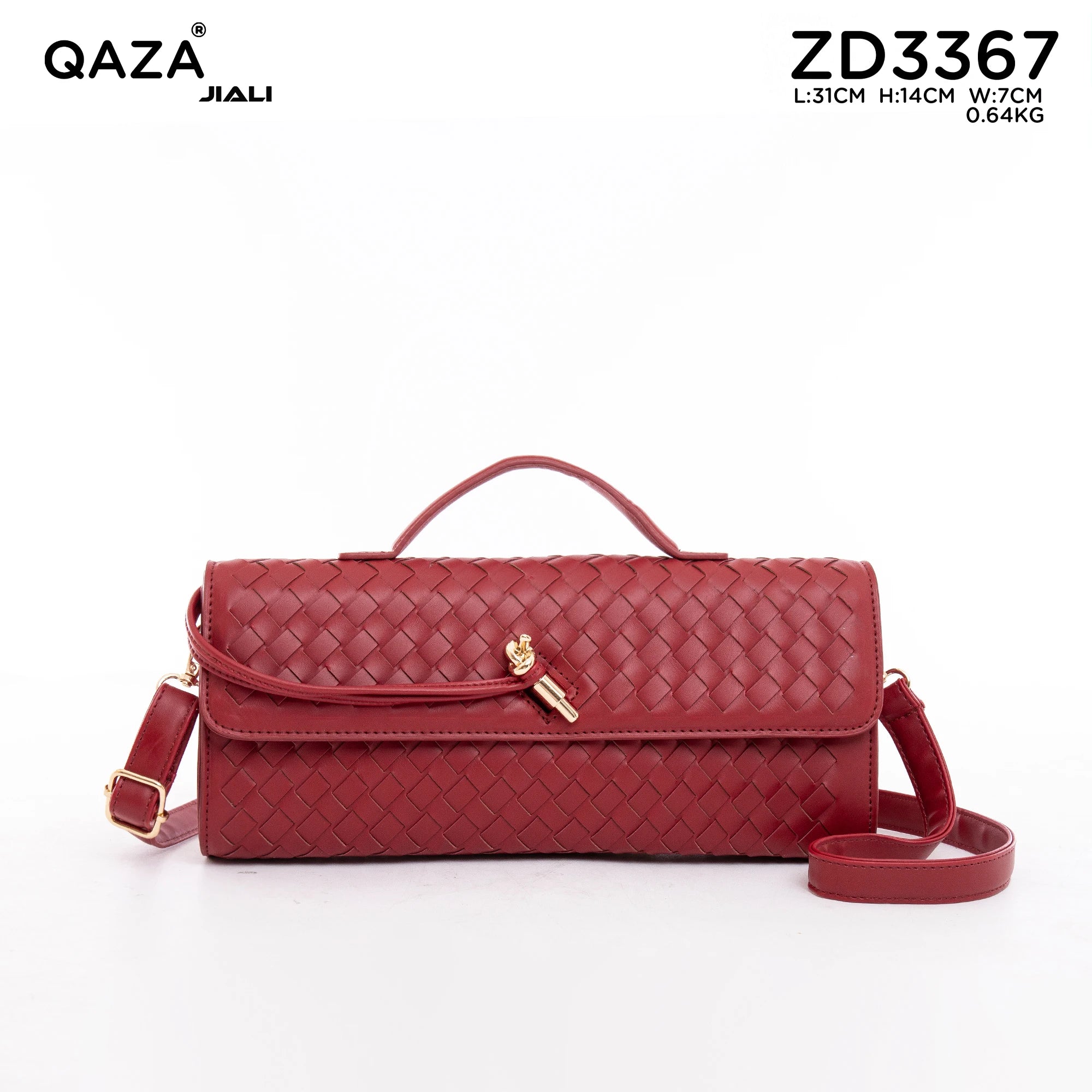 QAZA ZD3367 Women PU Leather Diamond Lattice Chain Shoulder Handbag