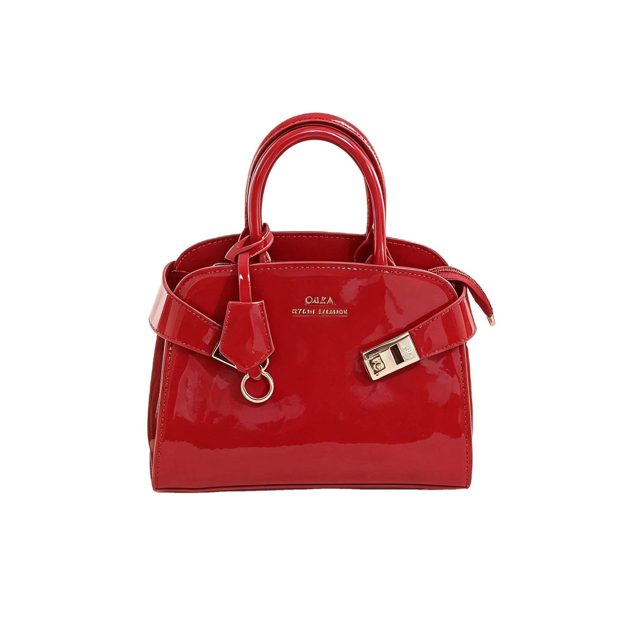 Wholesale Luxury Patent Leather Women Handbags Fashion Glossy PU Ladies Belted Shoulder Bag Trendy Shiny Tote Bags