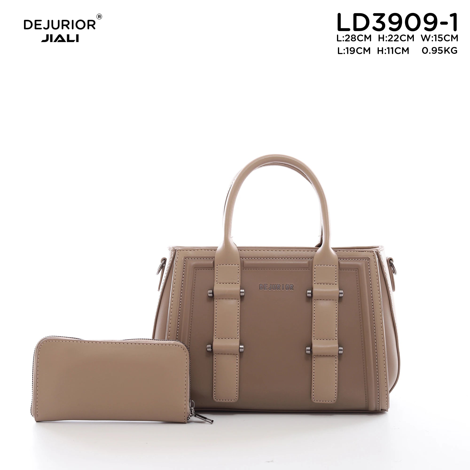 QAZA LD3909-1 Women PU Leather Quilted Tote Handbag Set