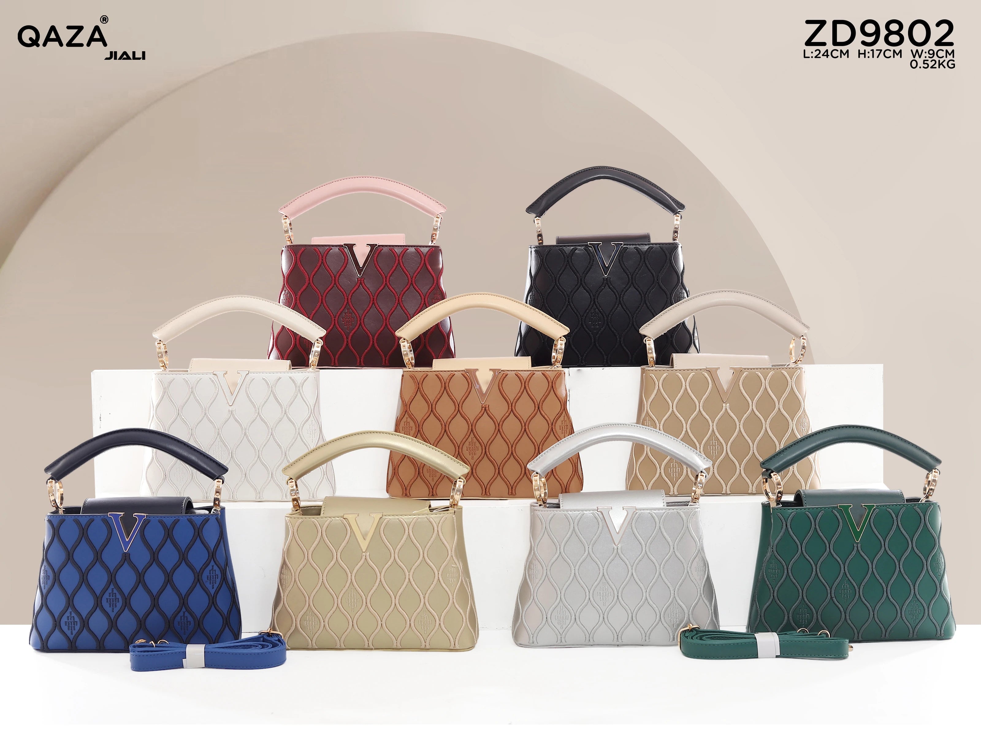 Women PU Leather V Buckle Small Square Crossbody Handbag