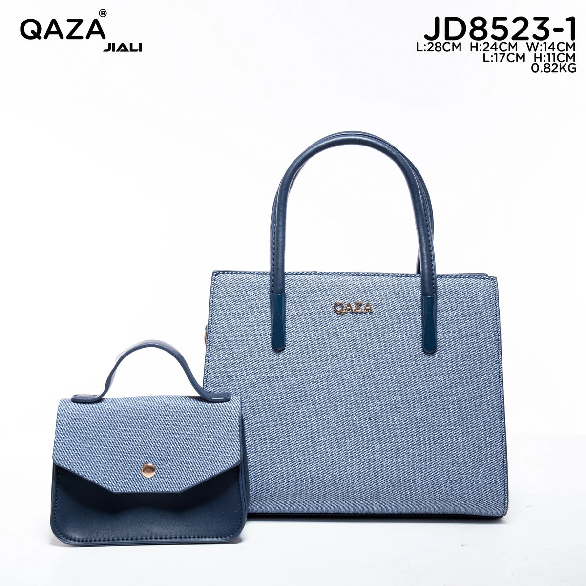 QAZA Women PU Leather Waterproof Flap Tote Shoulder Handbag