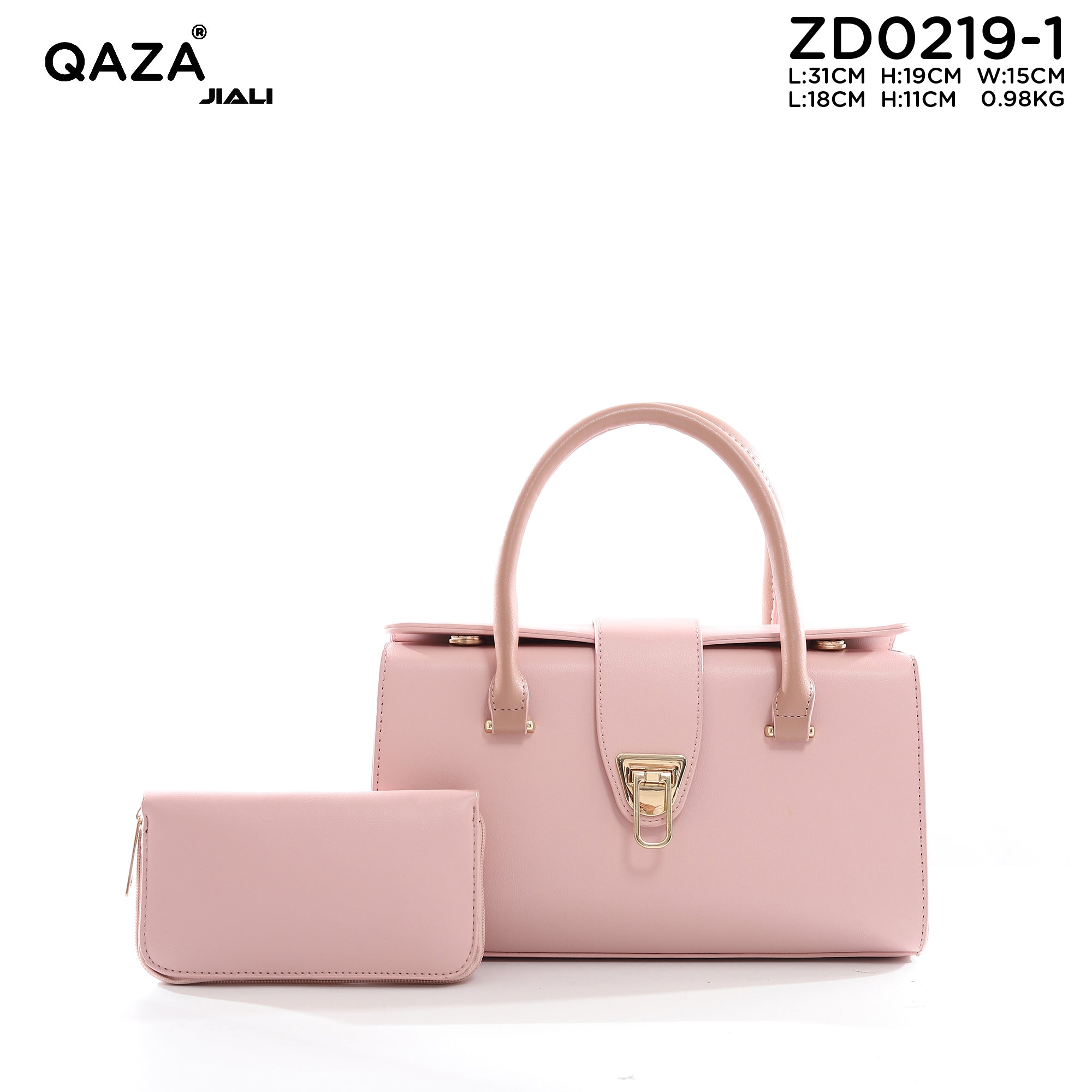 QAZA ZD0219-1 Women PU Leather Alligator Pattern Tote Bag Set