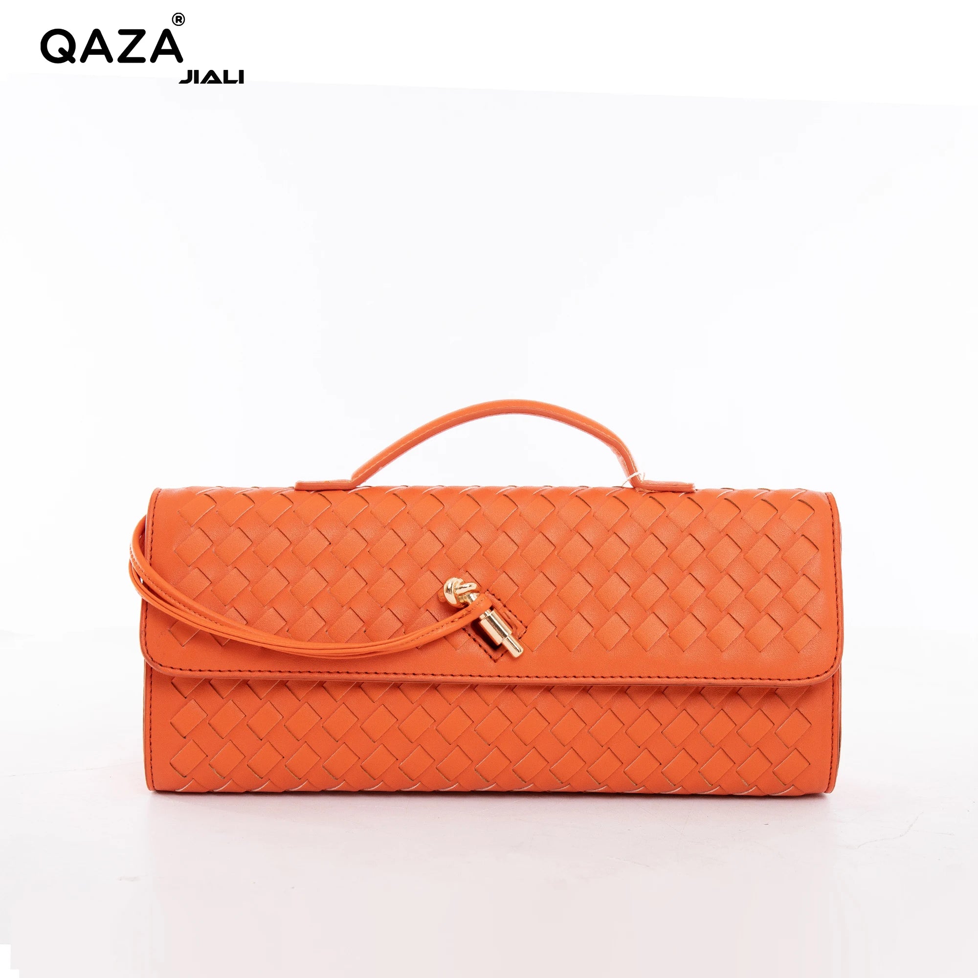 QAZA ZD3367 Women PU Leather Diamond Lattice Chain Shoulder Handbag