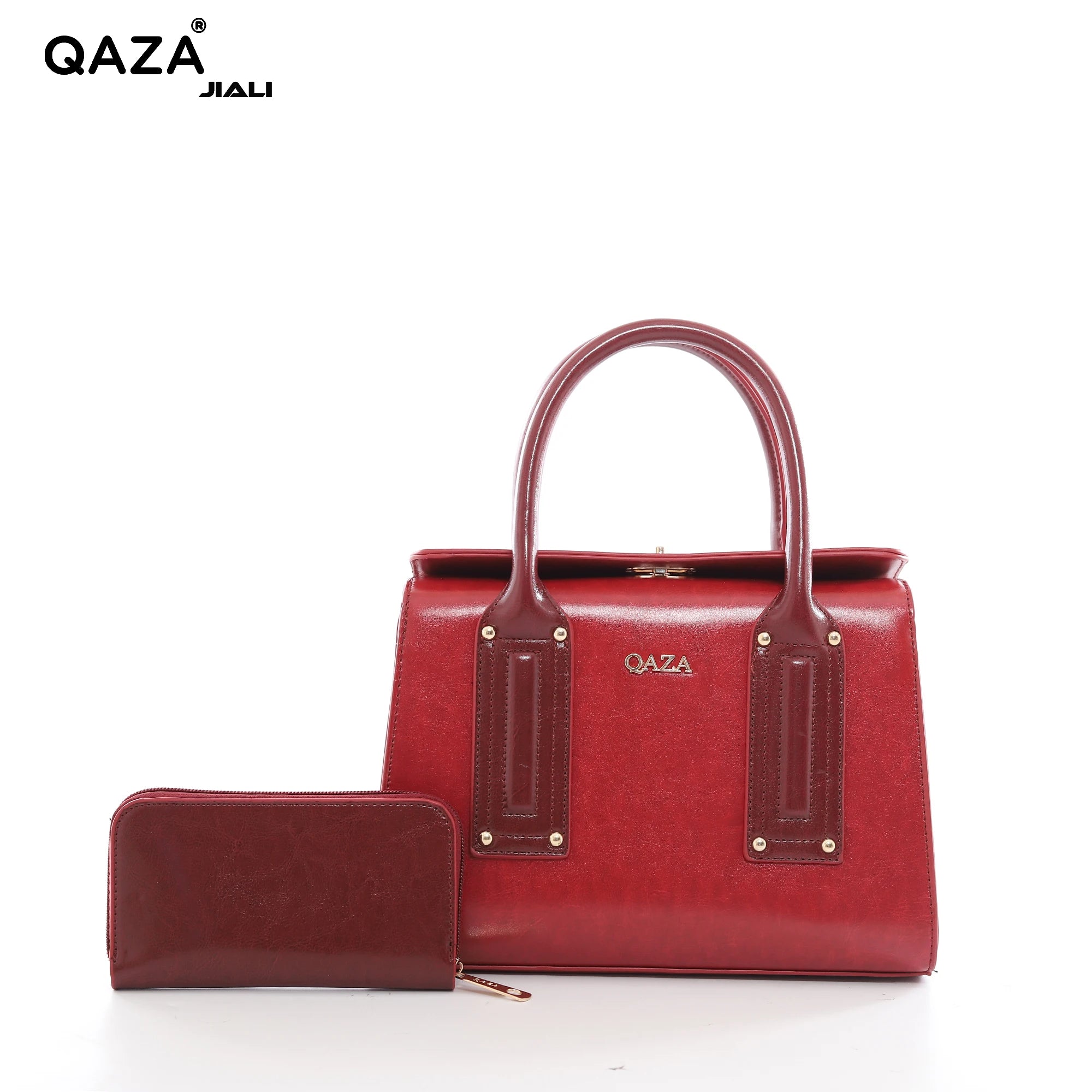 QAZA ZD3618-1 Women PU Leather Saffiano Tote Bag Set With Wallet