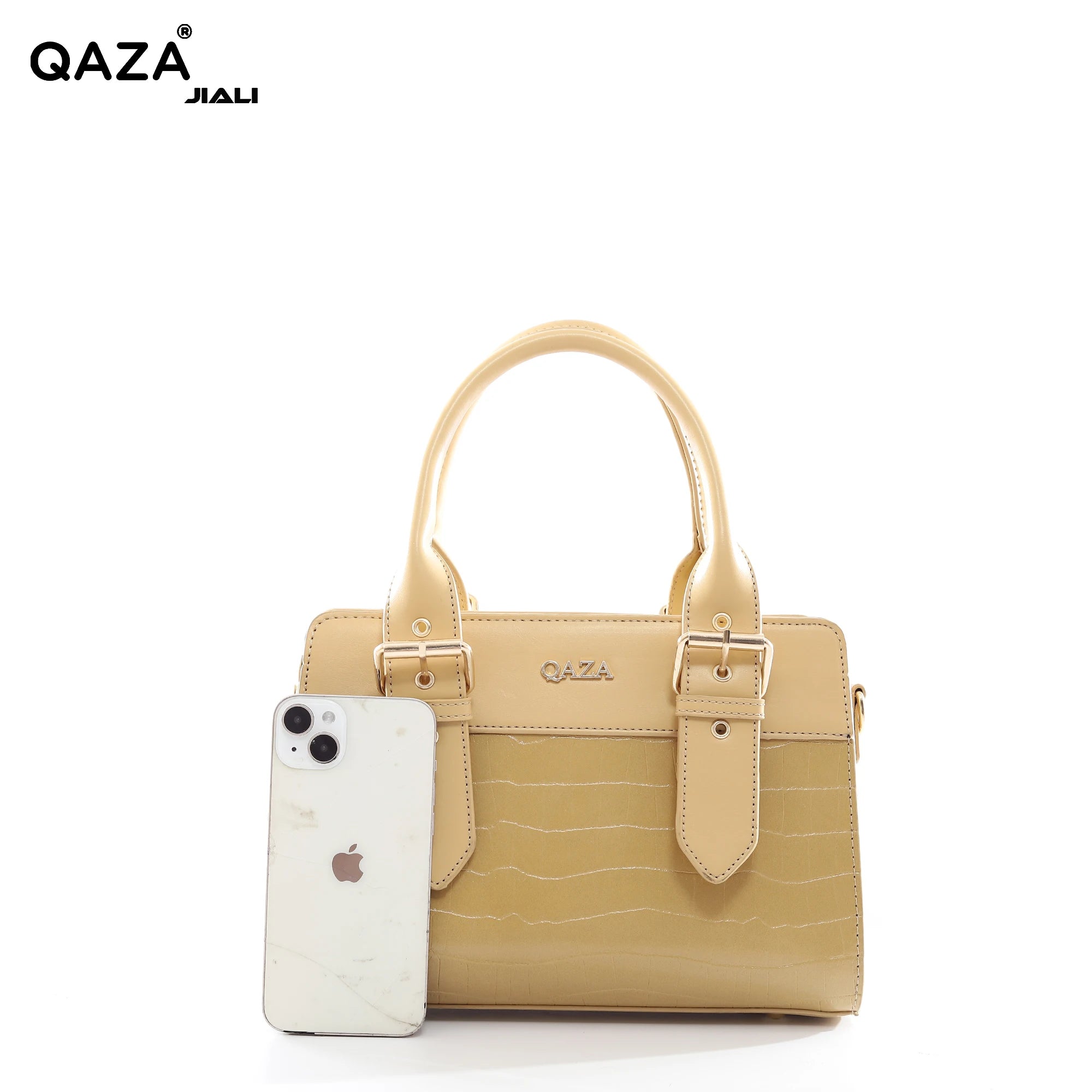QAZA ED1891-1 Women PU Leather Quilted Tote Handbag Set