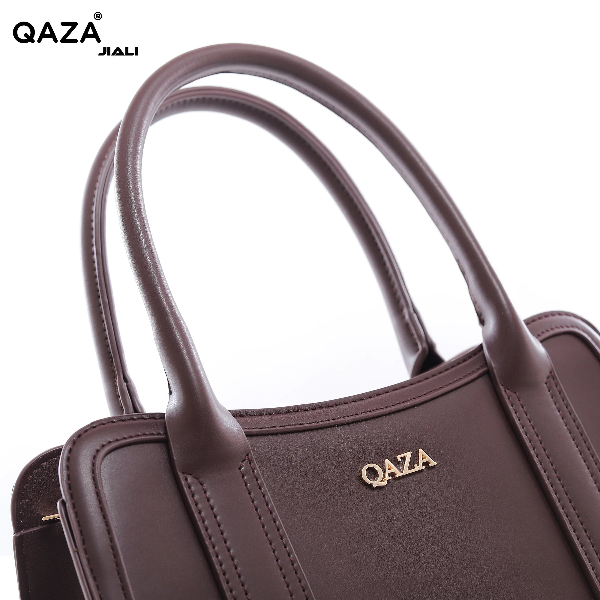 QAZA Women PU Leather Large Capacity Multi-Compartment Shoulder Handbag