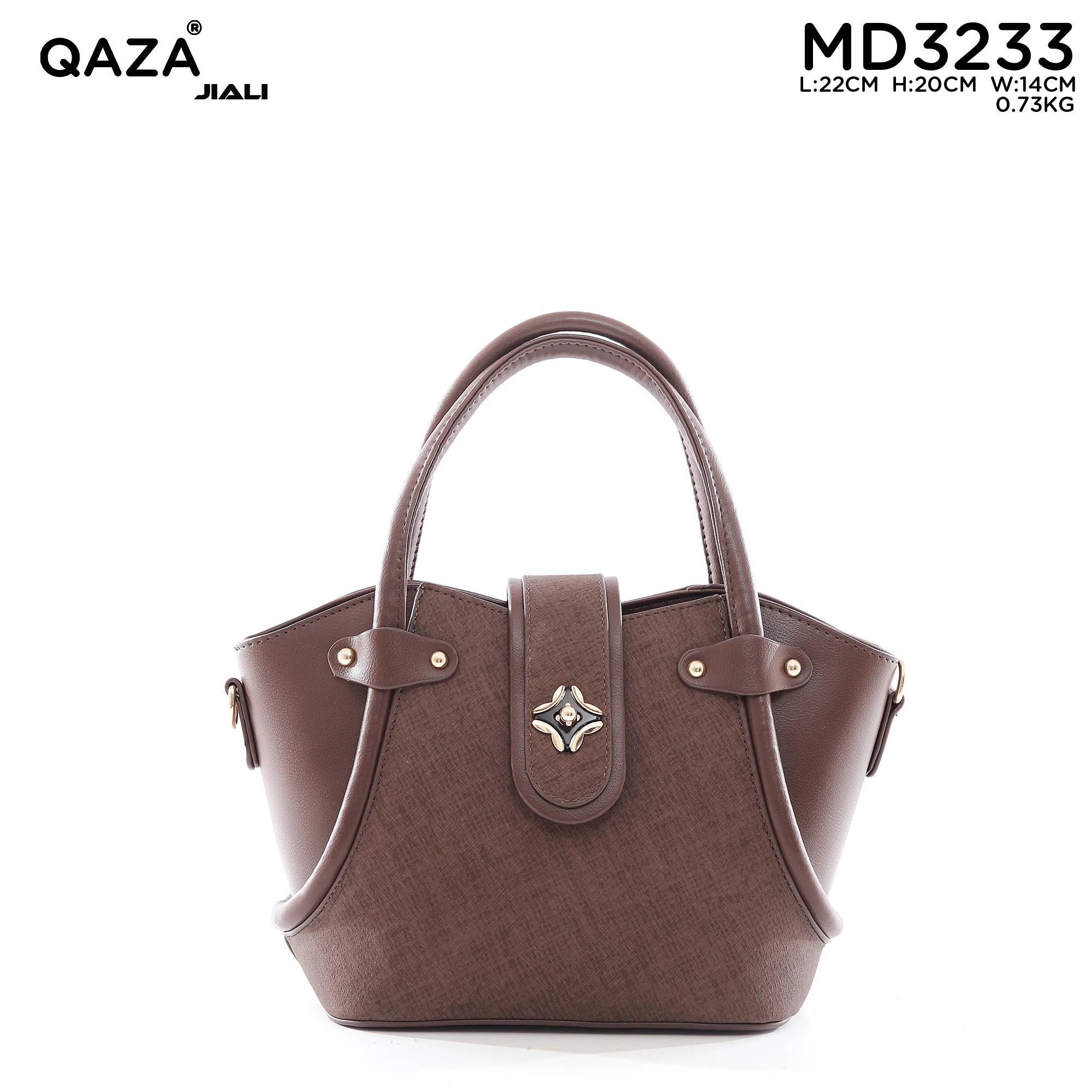 QAZA MD3233 Women PU Leather Bucket Handbag Set