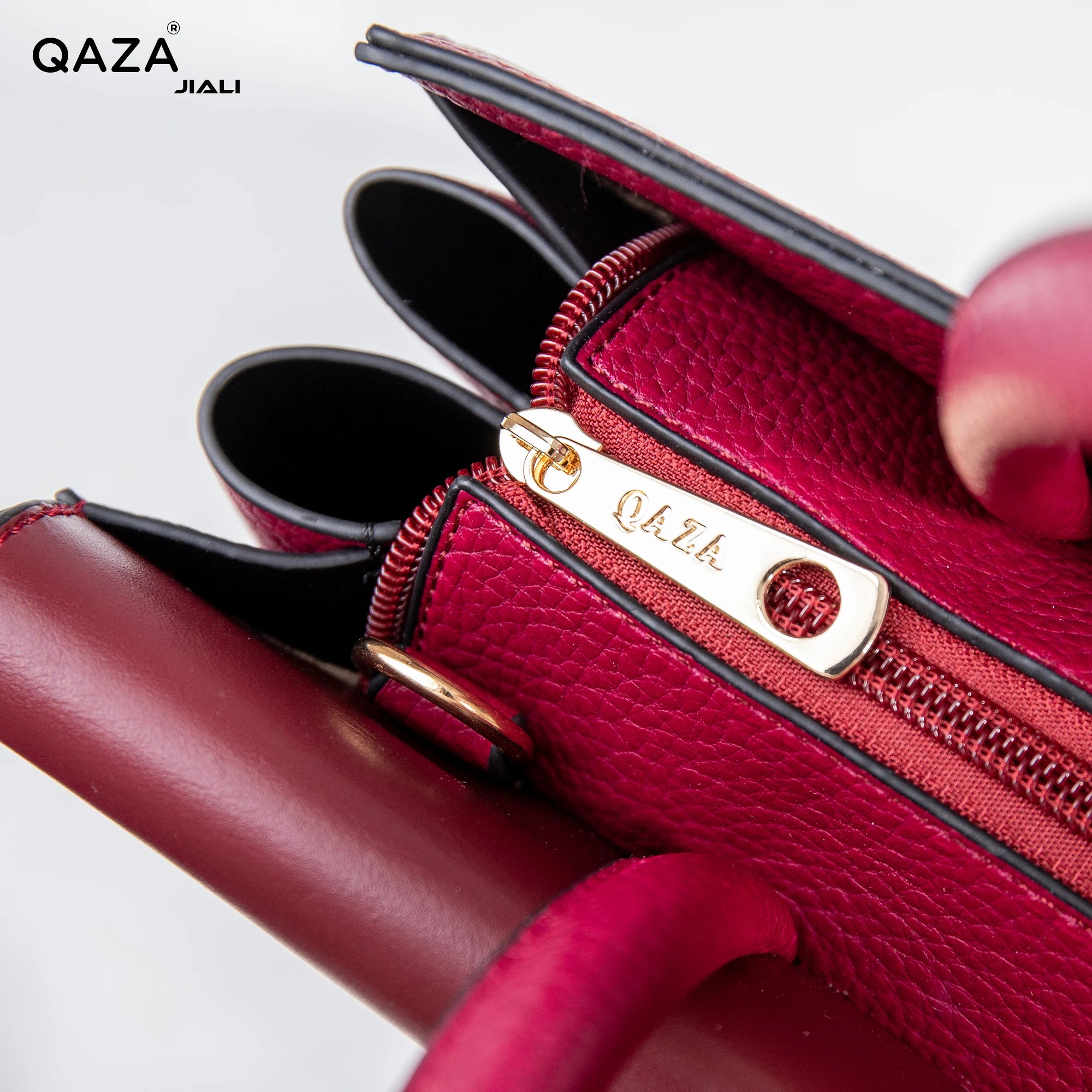QAZA TR5162 Women PU Leather Lychee Pattern Tote Bag Set