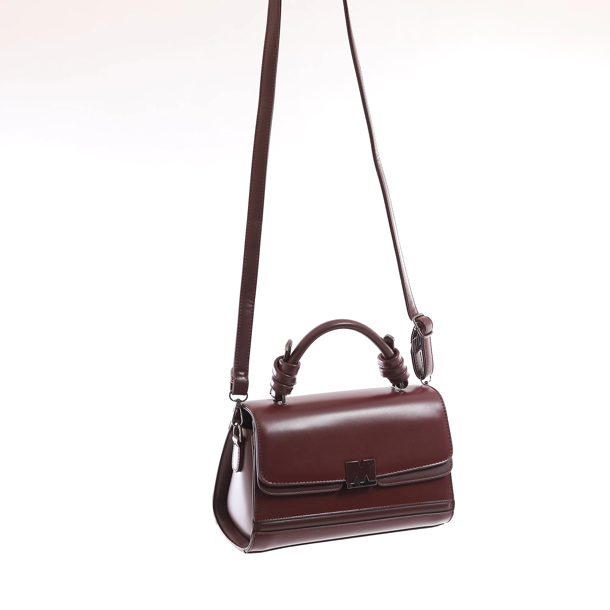 Women PU Leather Quilted Doctor Handbag Set with Stitched Detail