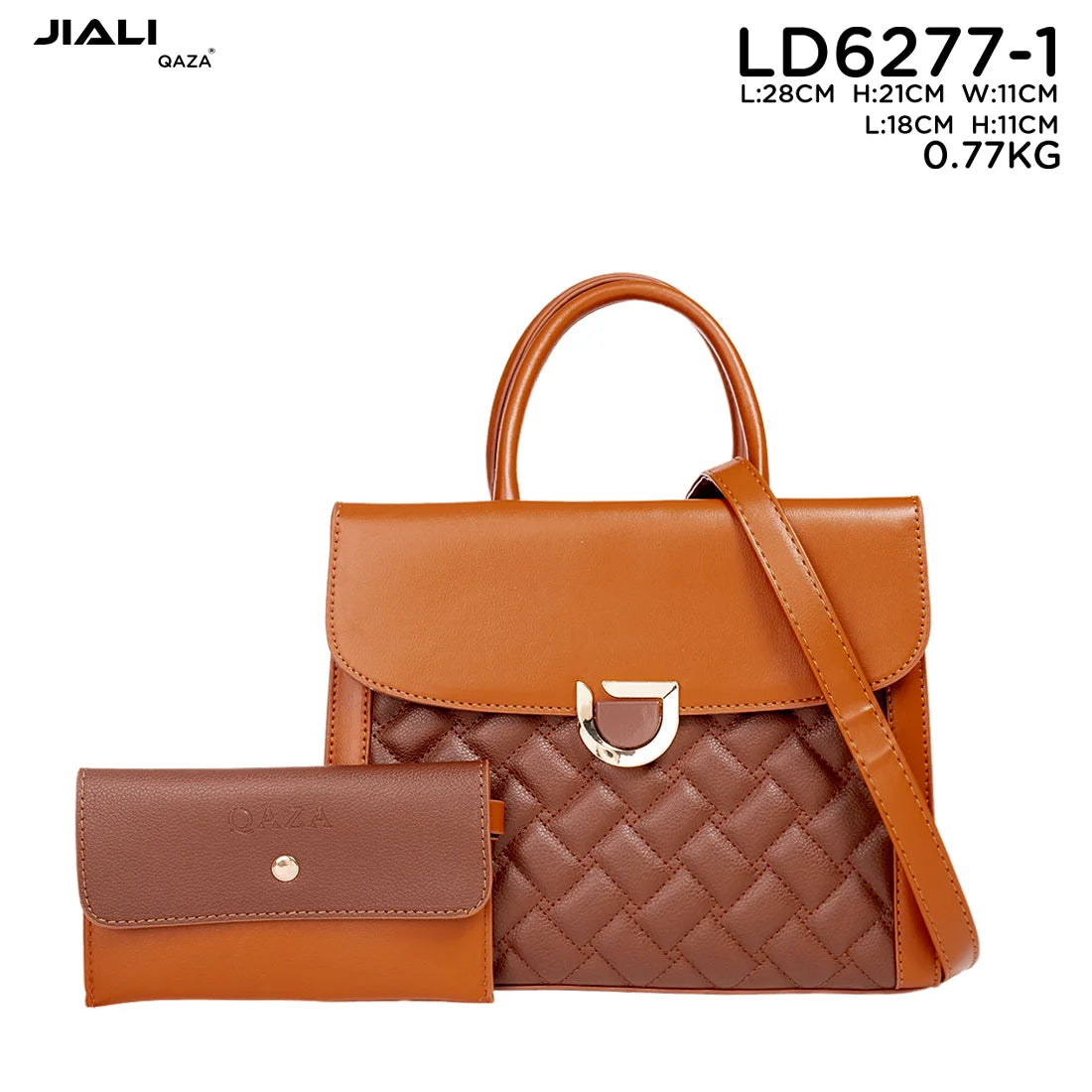 QAZA LD6277-1 Women PU Leather Geometric Crossbody Shoulder Handbag