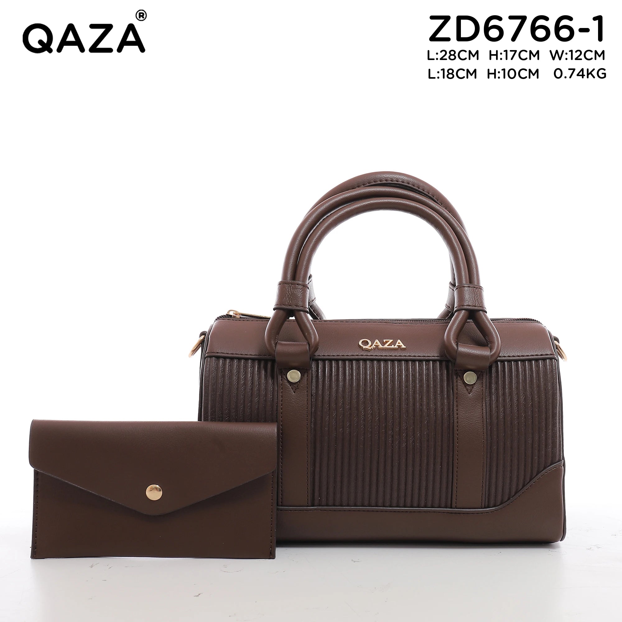 QAZA ZD6766-1 Women PU Leather Saddle Crossbody Shoulder Handbag