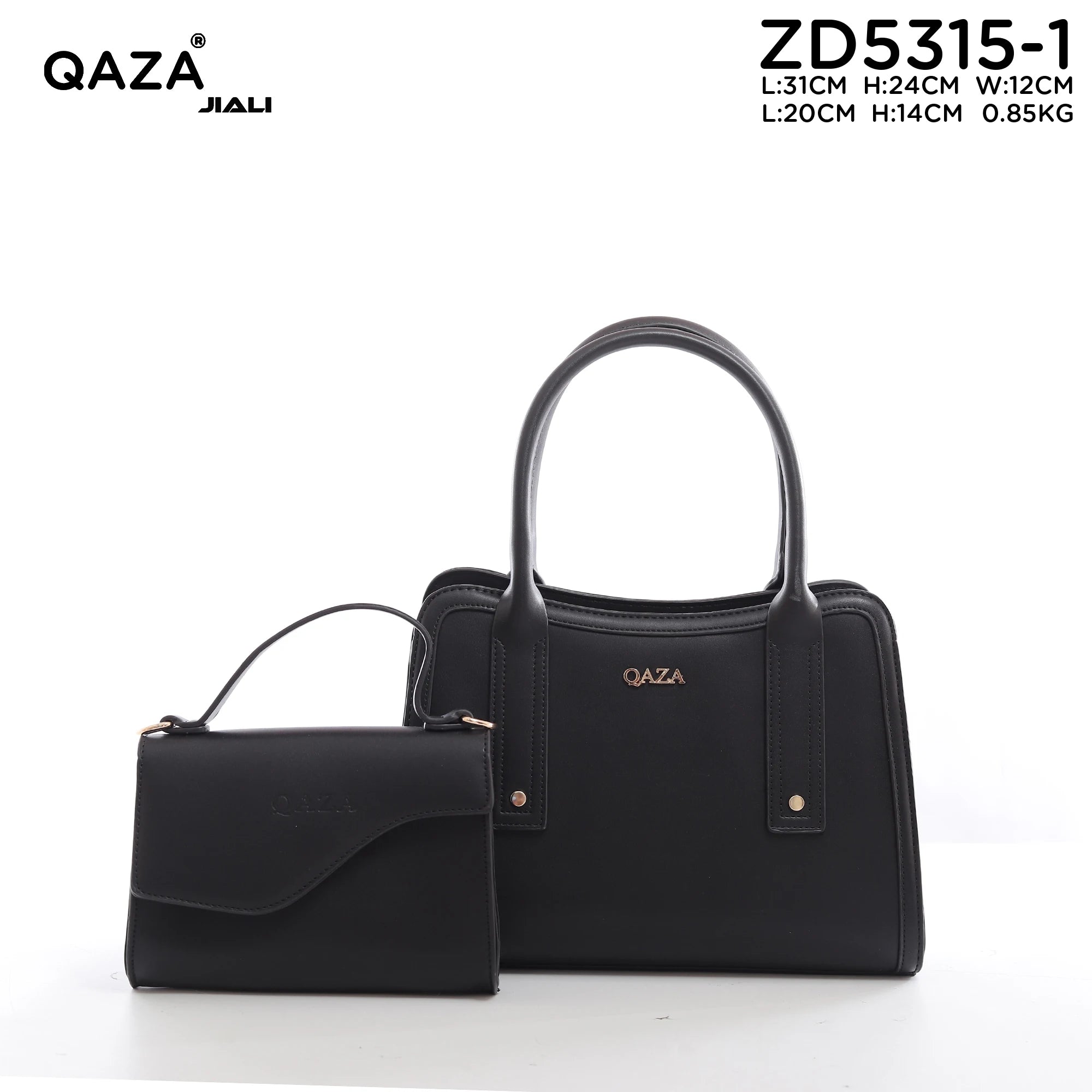 QAZA Women PU Leather Large Capacity Multi-Compartment Shoulder Handbag