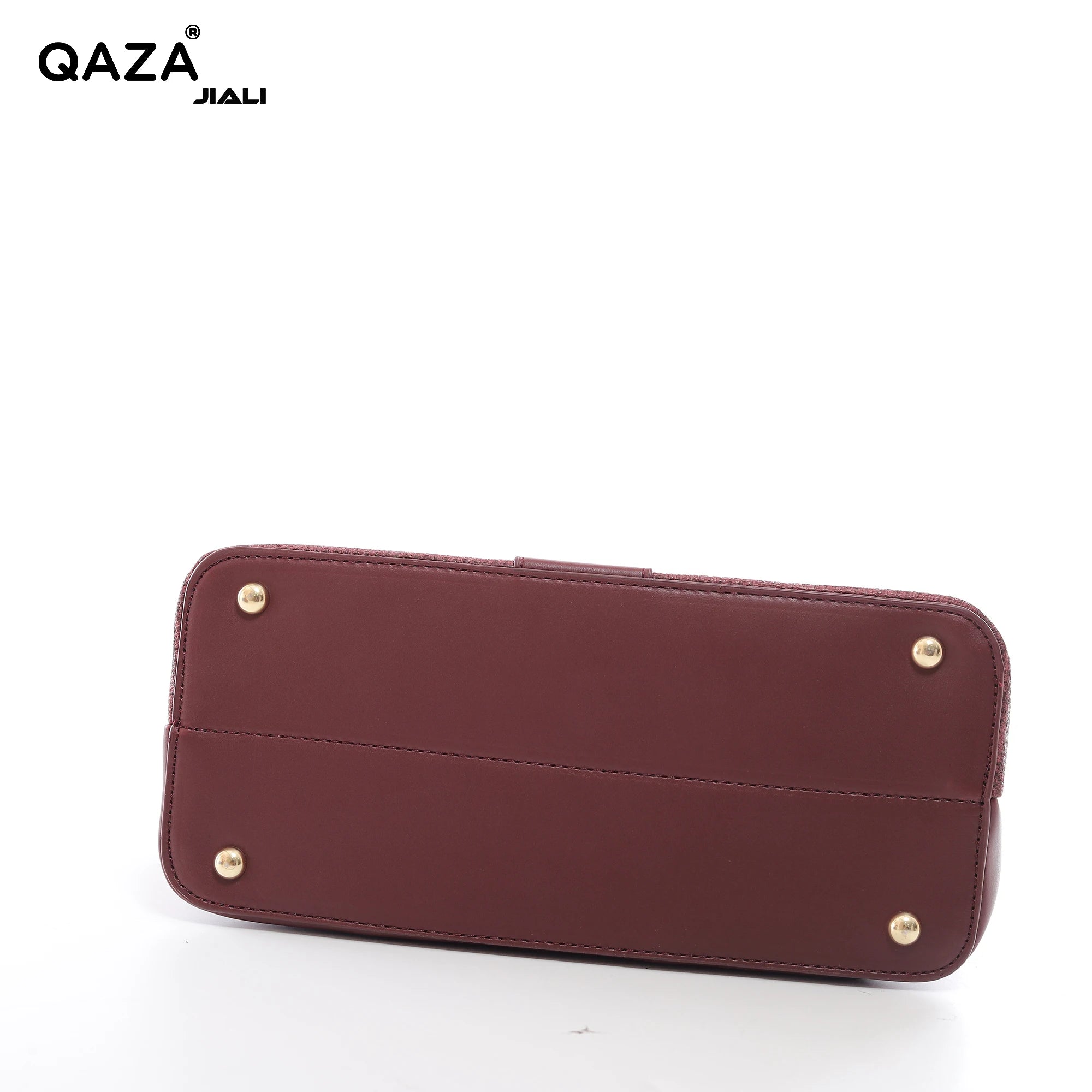 QAZA ED1503-1 Women PU Leather Knitted Style Tote Handbag Set