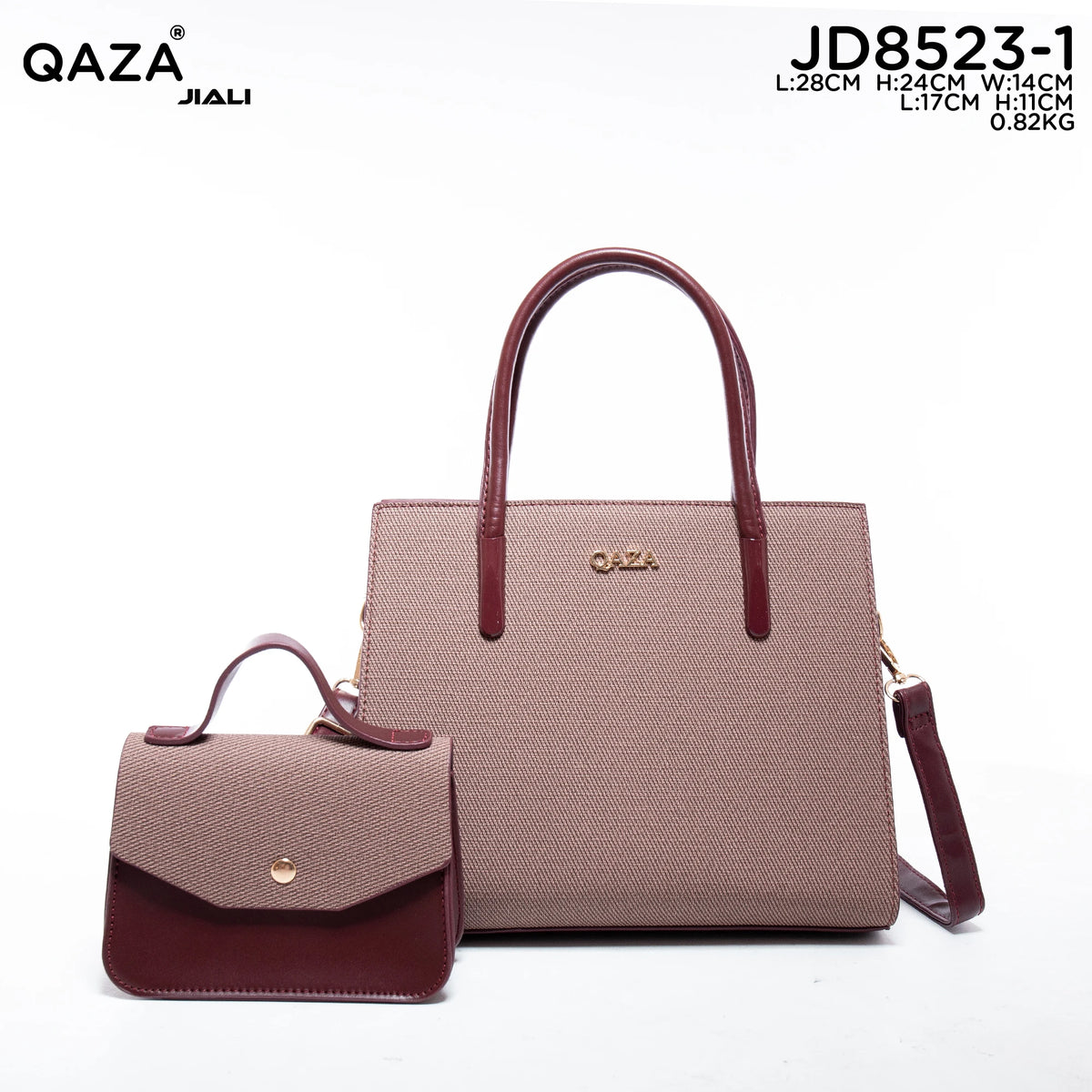 QAZA Women PU Leather Waterproof Flap Tote Shoulder Handbag