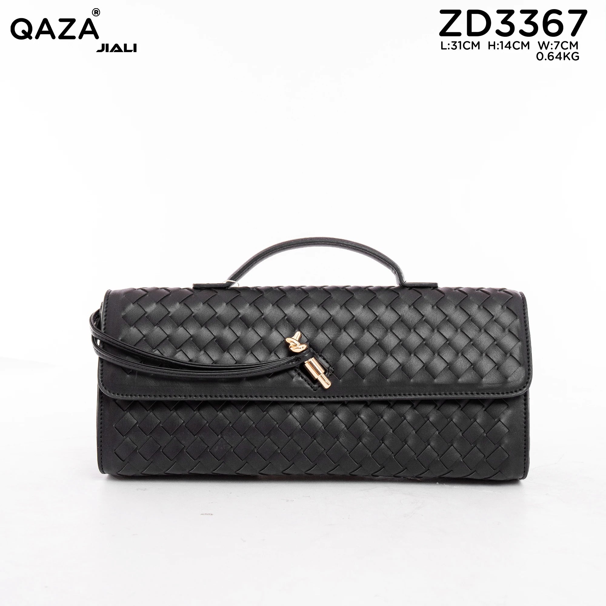 QAZA ZD3367 Women PU Leather Diamond Lattice Chain Shoulder Handbag