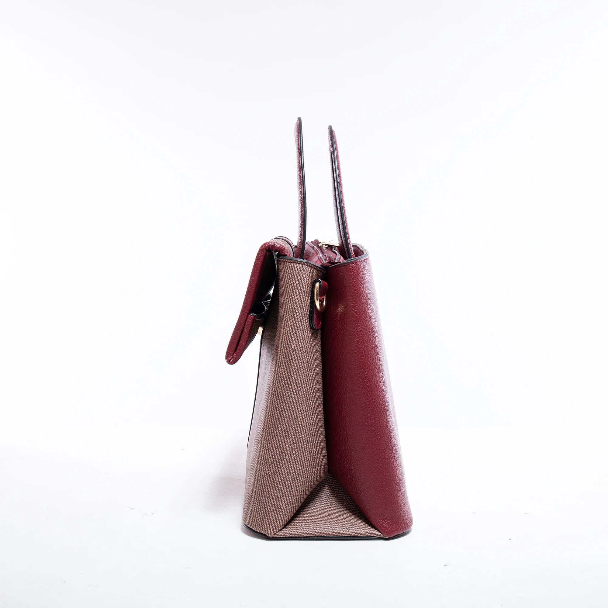 Women PU Leather Canvas Texture 3-in-1 Tote Shoulder Handbag Set
