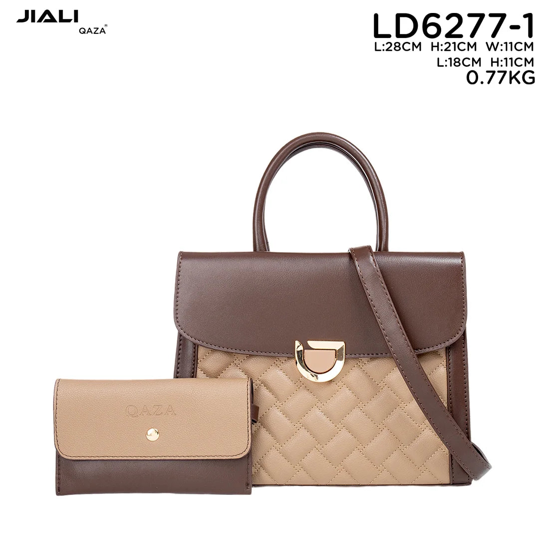 QAZA LD6277-1 Women PU Leather Geometric Crossbody Shoulder Handbag