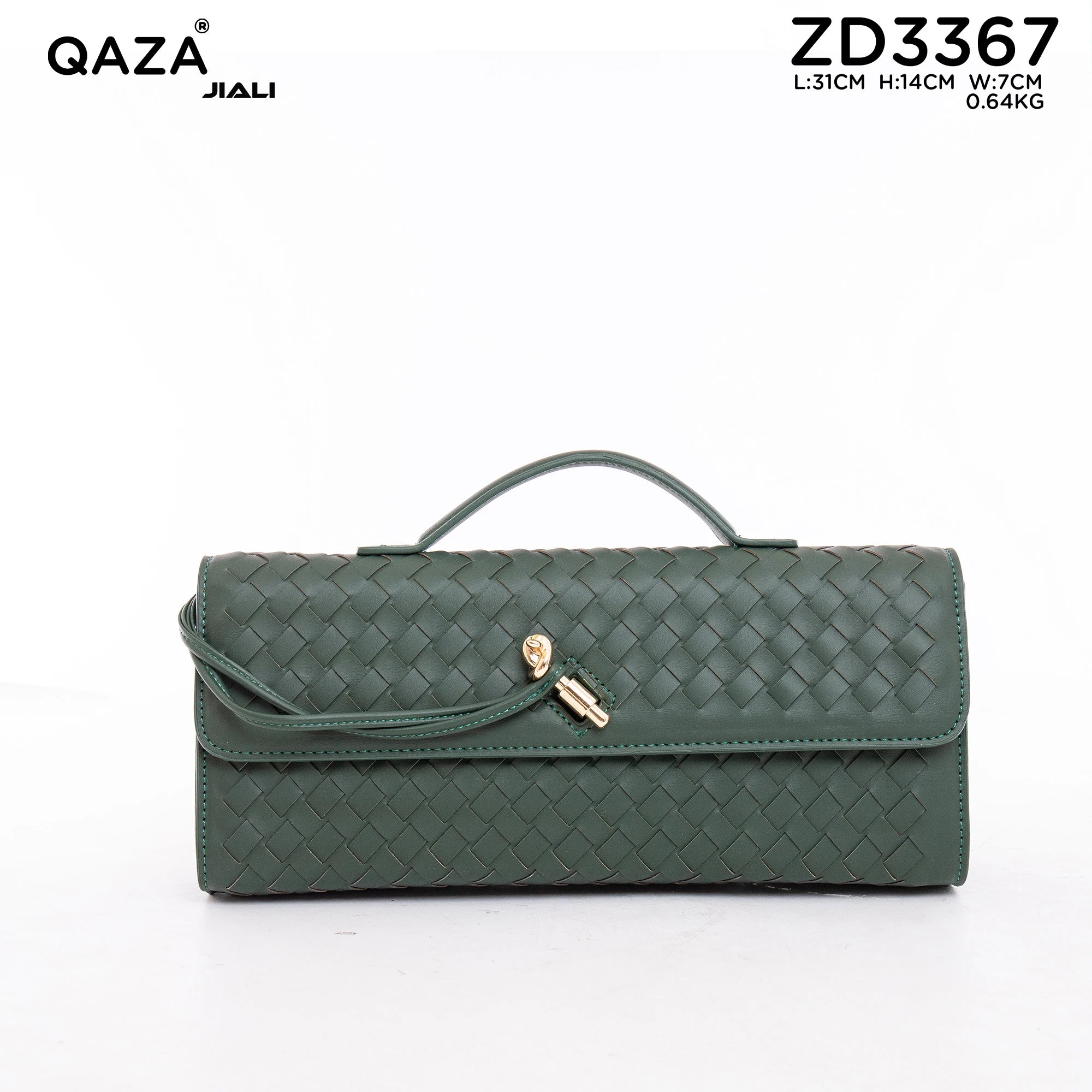 QAZA ZD3367 Women PU Leather Diamond Lattice Chain Shoulder Handbag